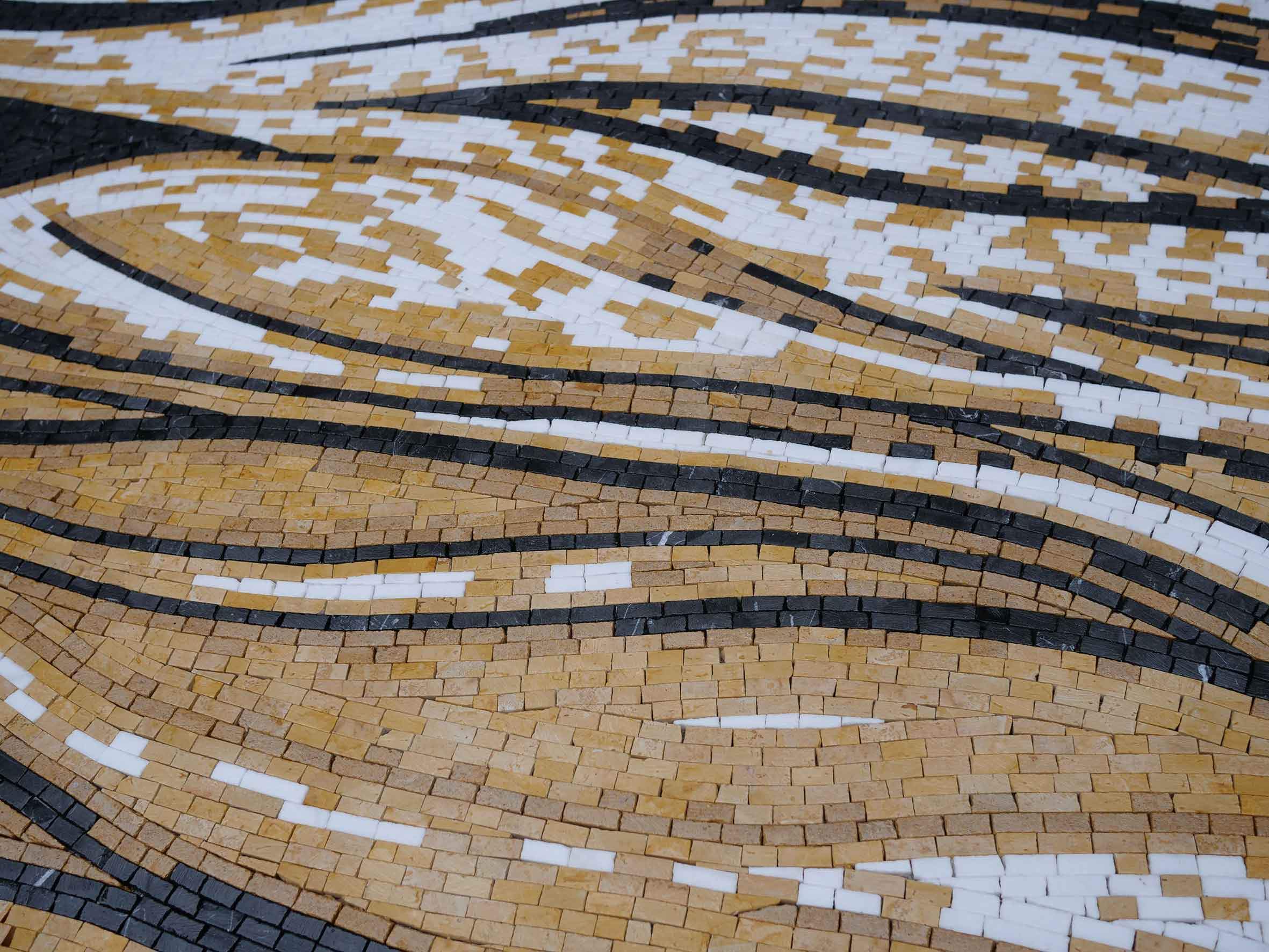 Geometric Waves - Marble Sun Mosaic Sand Wall Art - Mesh Backing - Image 2