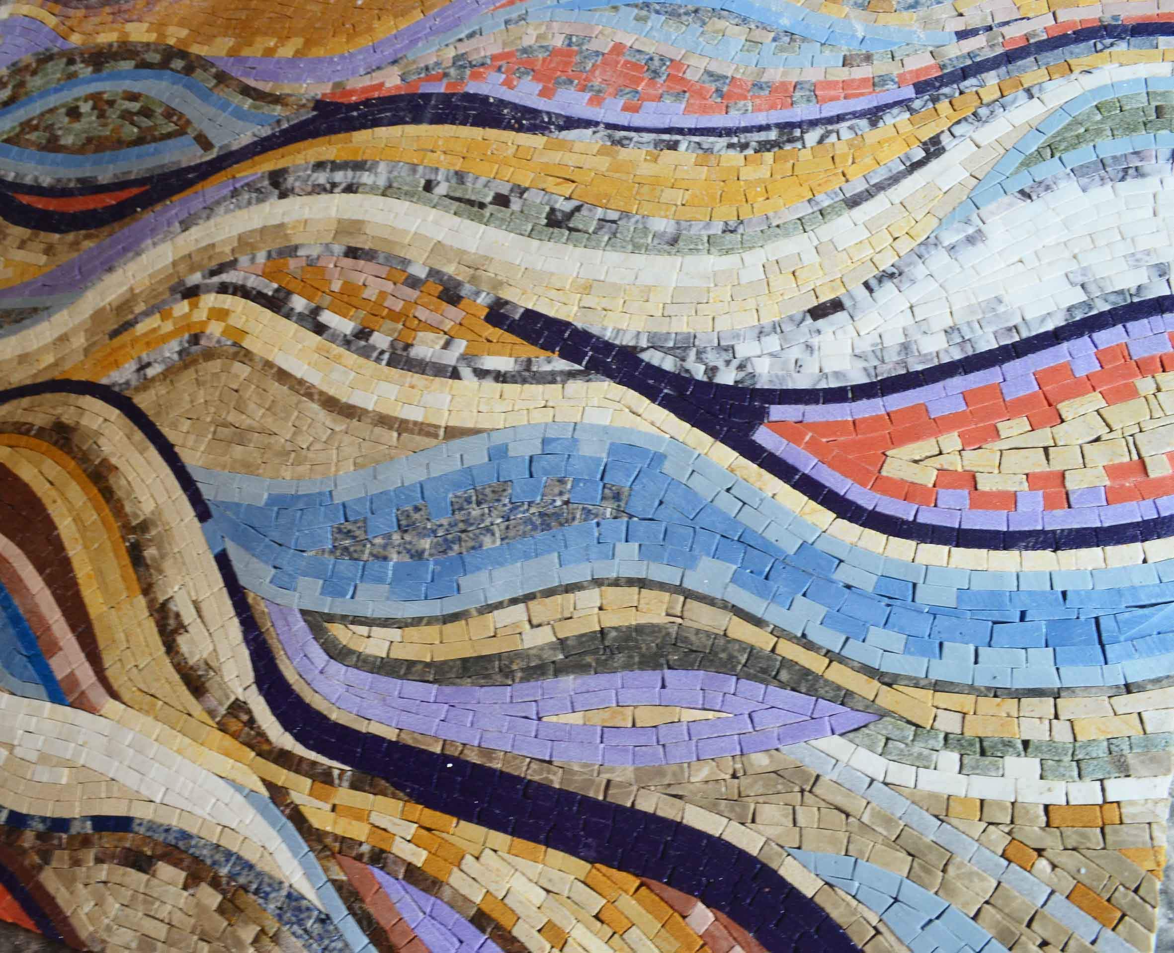 Geometric River Pattern - Home Renovations Ideas Mosaic Art Luxury Handcrafted Natural Stone - Mesh Backing - Image 2