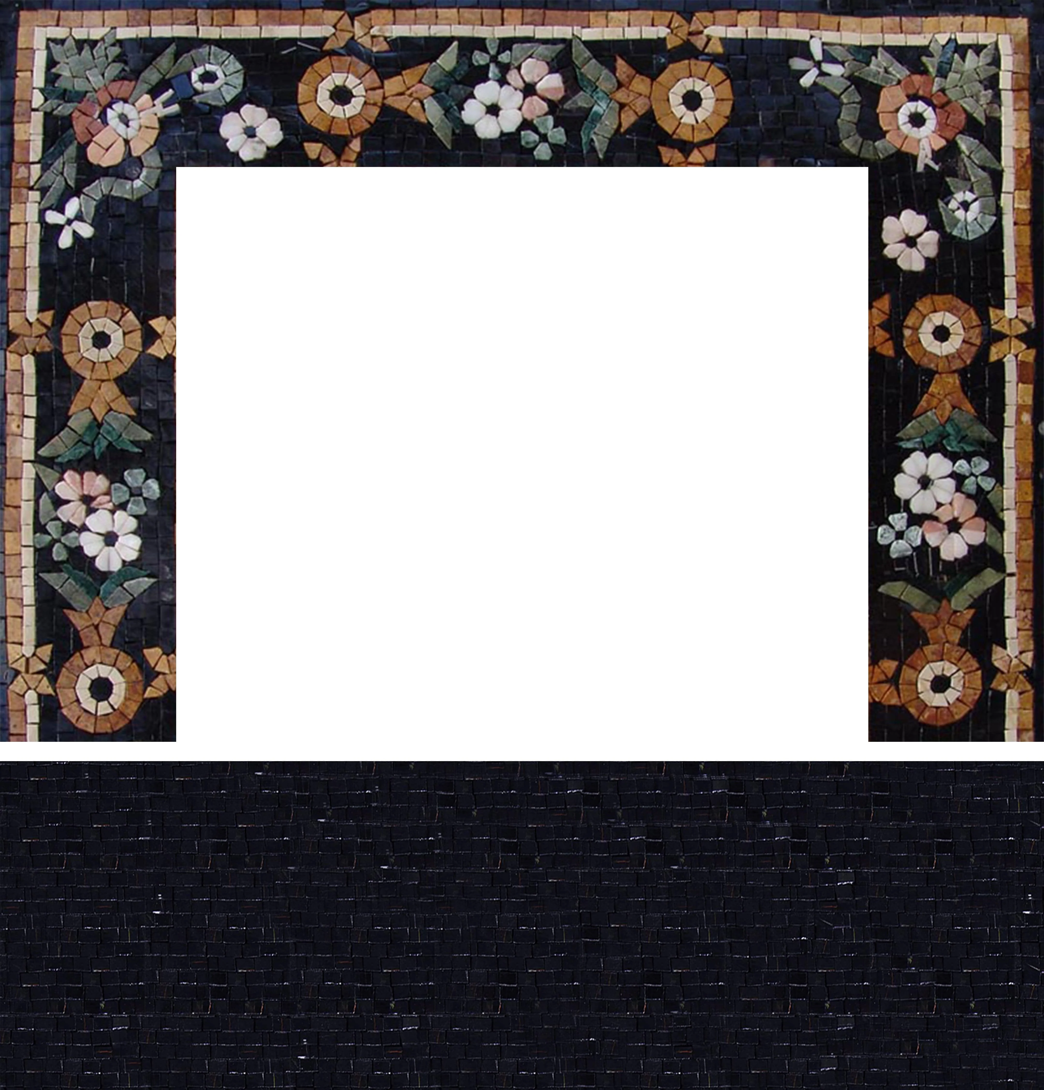 Floral Vine Pattern - Mosaic Tile Designs Fireplace Border - Mesh Backing - Image 2