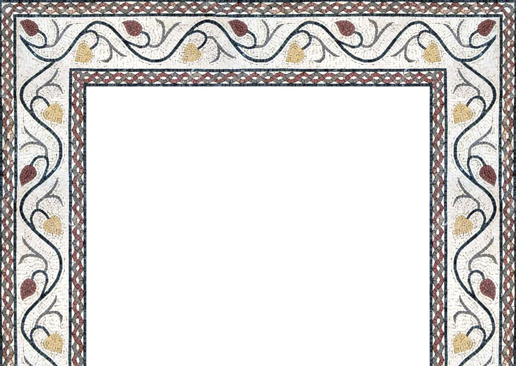 Floral Vine Pattern - Marble Mosaic Wall Murals Fireplace Border - Mesh Backing - Image 3