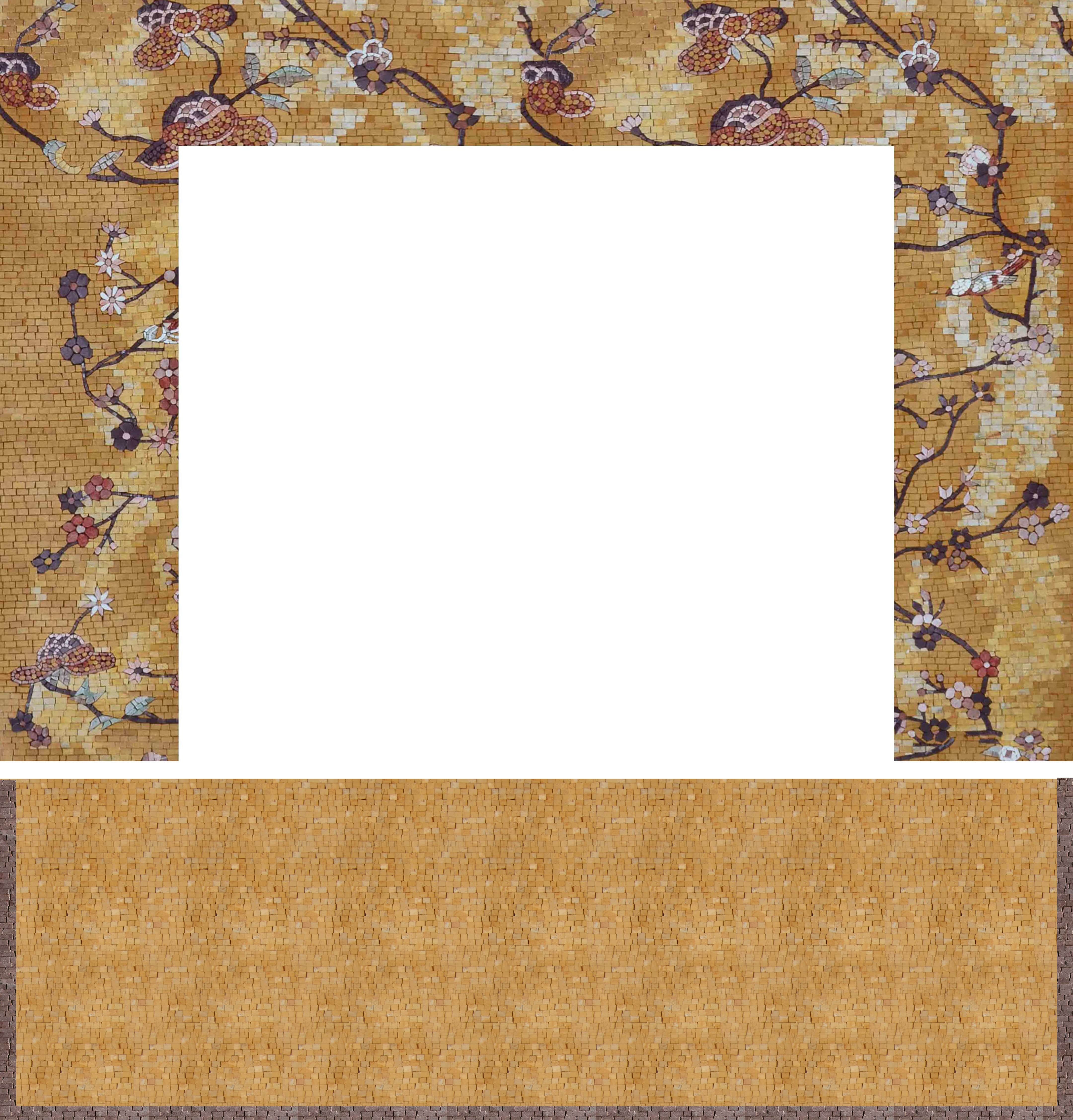 Floral Vine Pattern - Mosaic Logo Tile Fireplace - Mesh Backing - Image 2