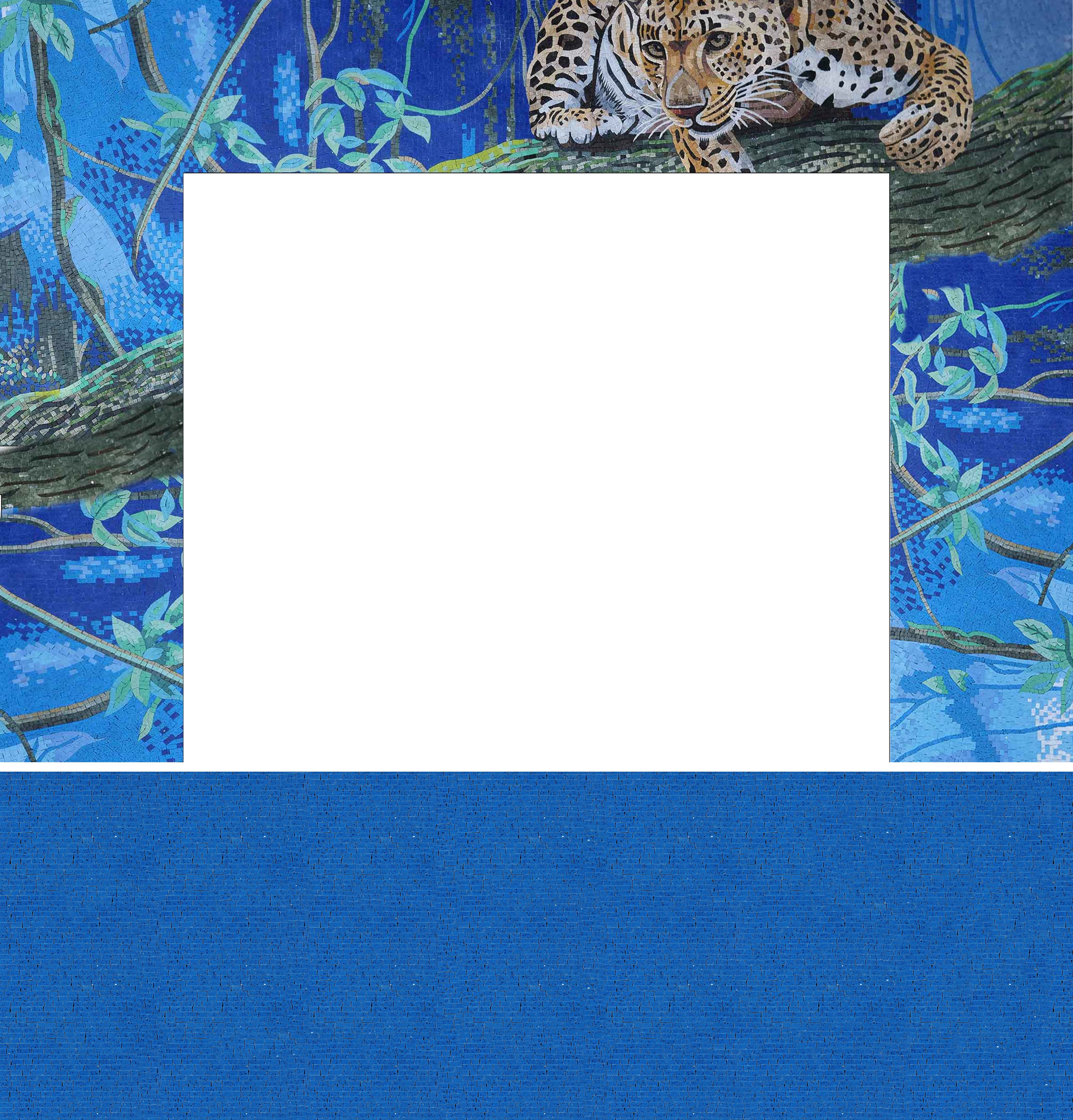 Leopard Branch - Marble Mosaic Pattern Fireplace Border - Mesh Backing - Image 2