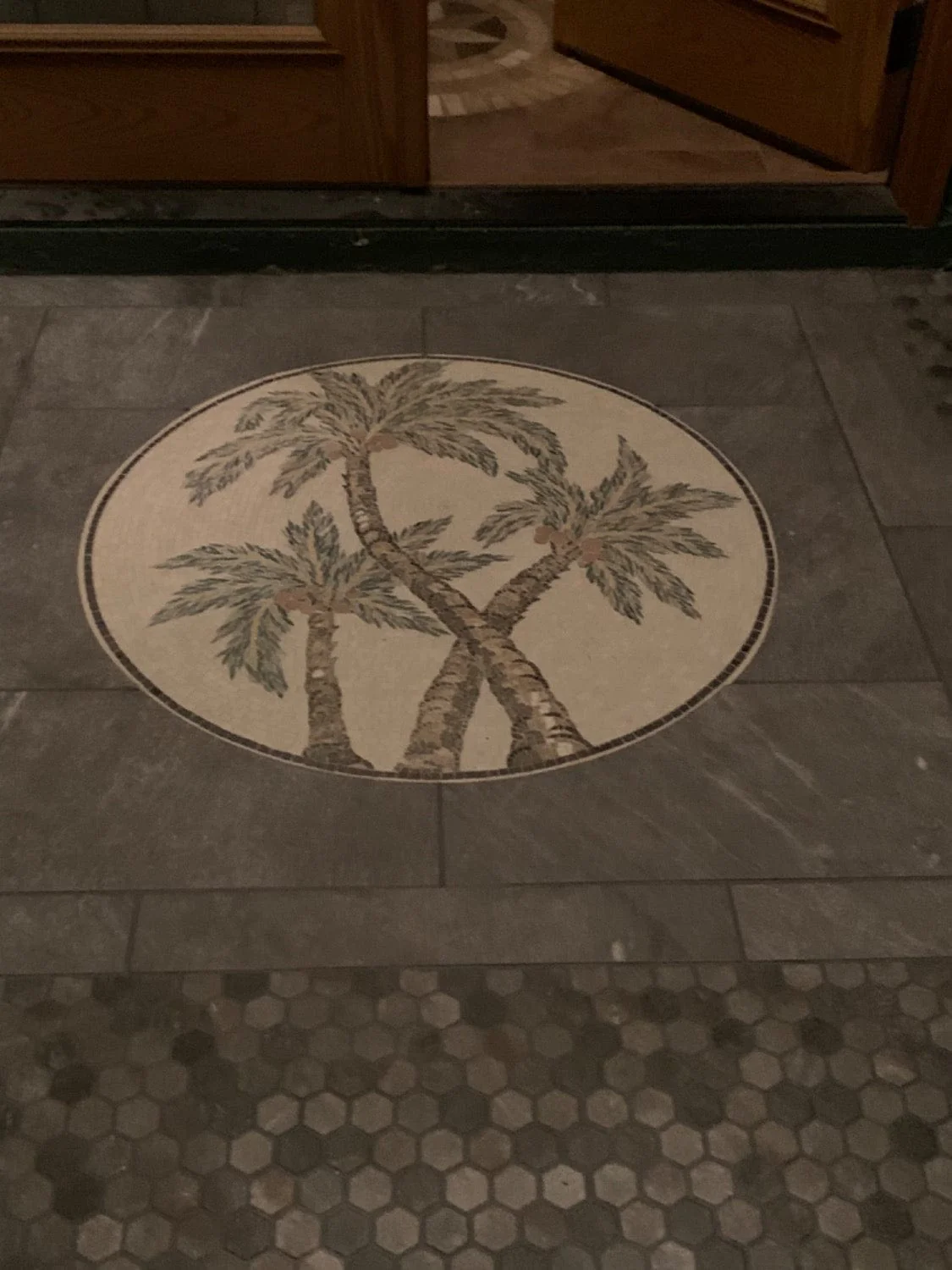 Palm Trees Arrangement - Marble Stone Mosaic Wall Art - Mesh Backing - Image 2