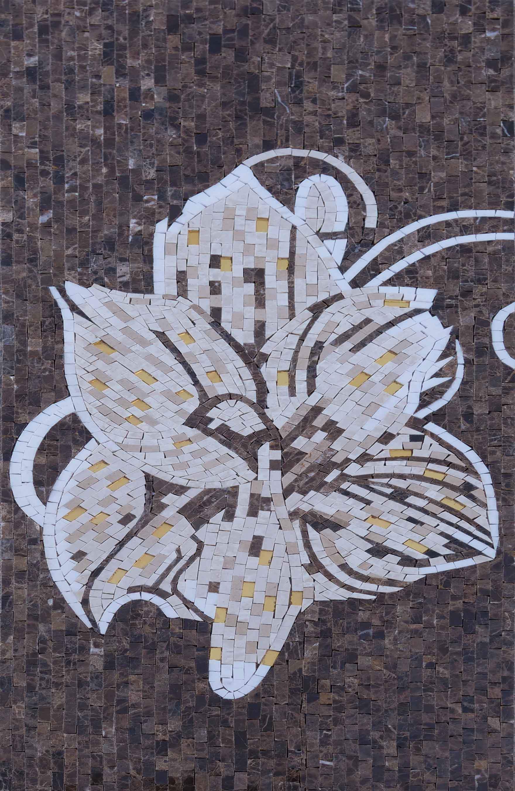 Geometric Bloom Motif - Home Renovations Ideas Mosaic Wall Art - Mesh Backing