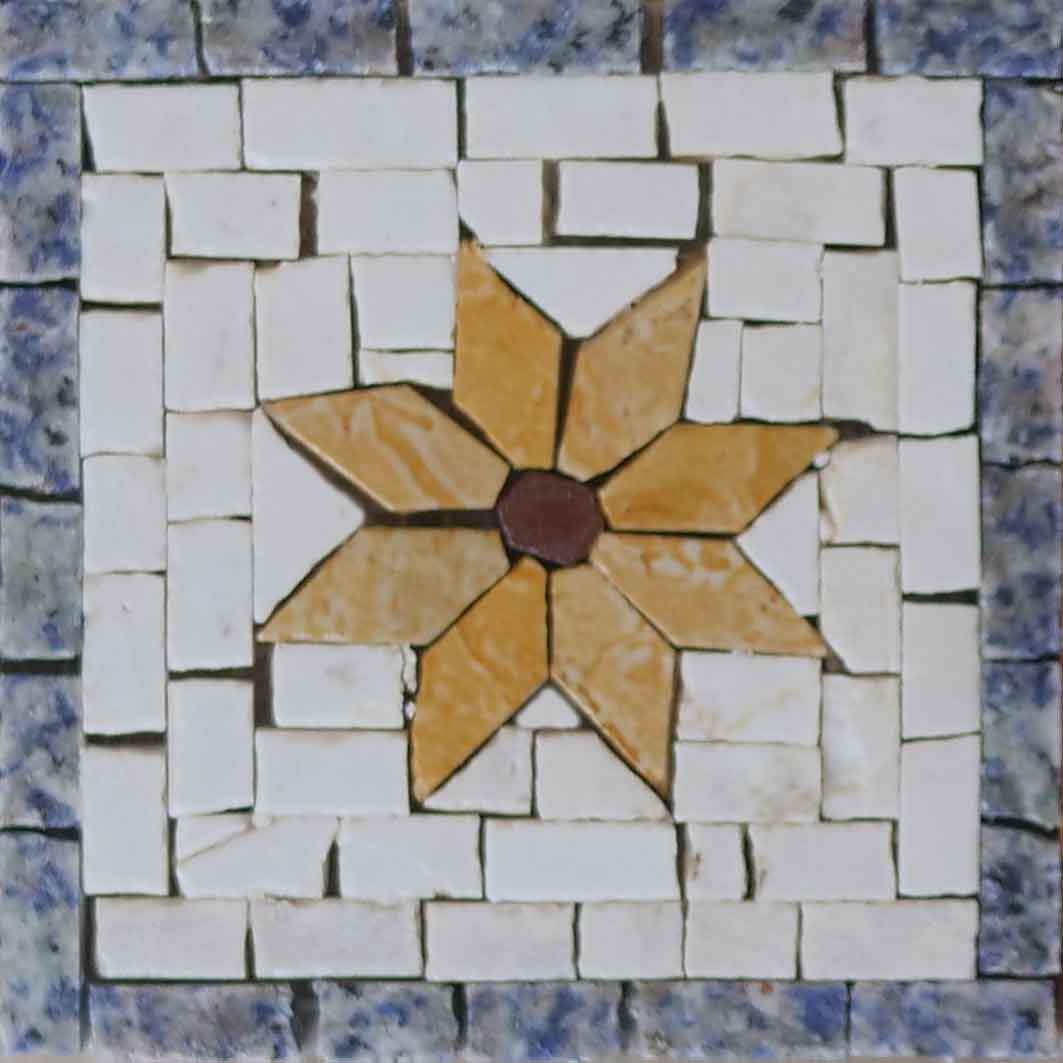 Geometric Star - Marble Mosaic Pathways Flower - Mesh Backing