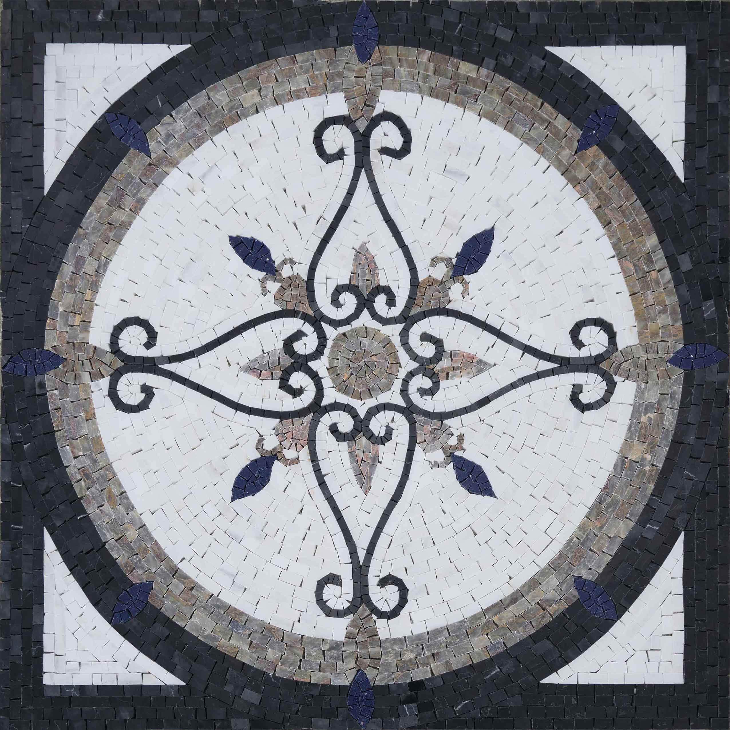 Giselle Star Geometric - Marble Sea Turtle Mosaic - Mesh Backing