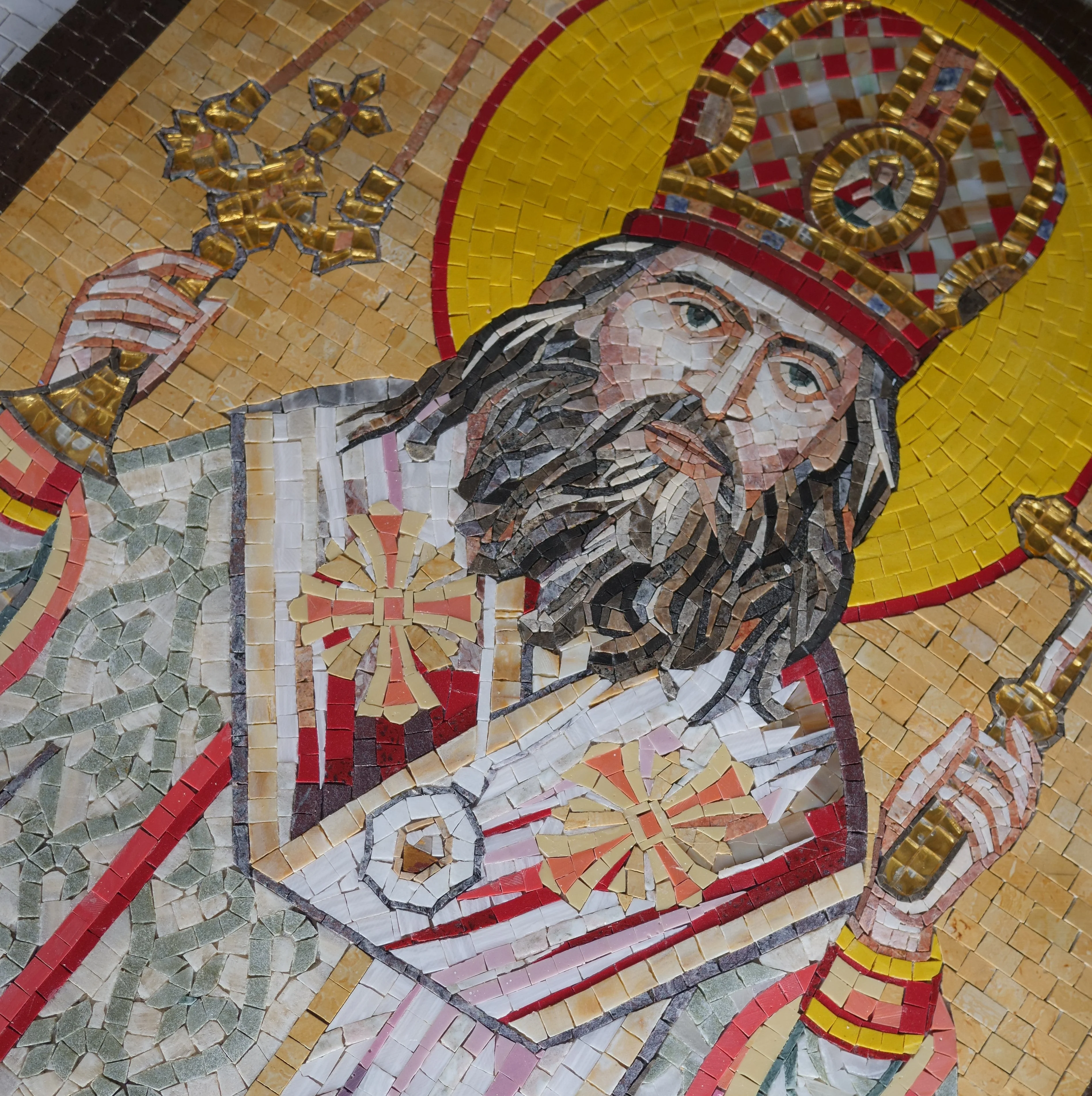 Religious Icon Figure - Glass Mosaic Wall Decor - Mesh Backing - Image 2