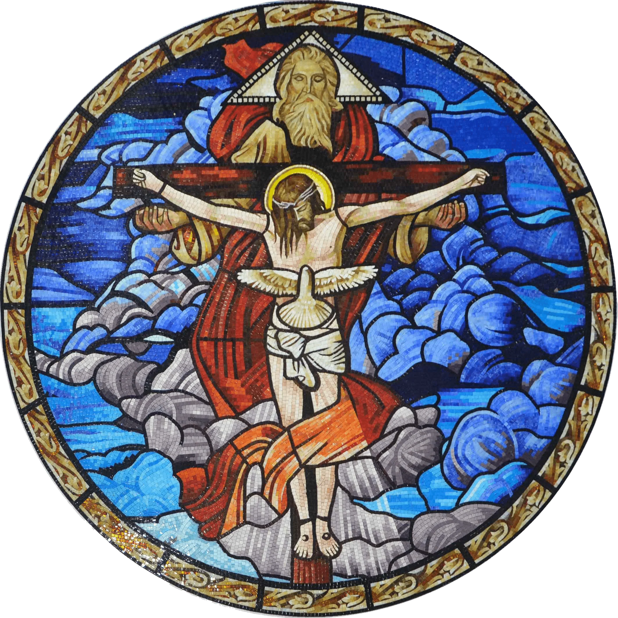 Crucifixion Jesus Figure - Glass Custom Mosaic The Medallion - Mesh Backing