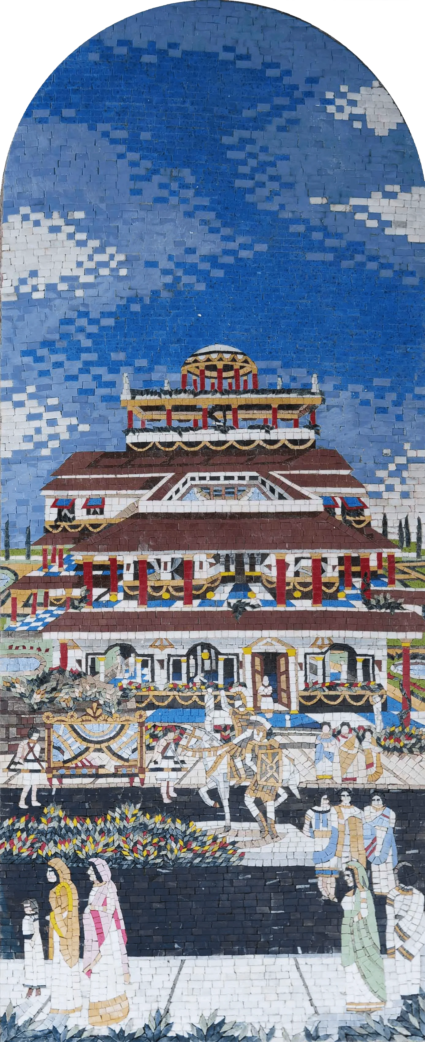 Ancient Town Architecture - Mosaic Art