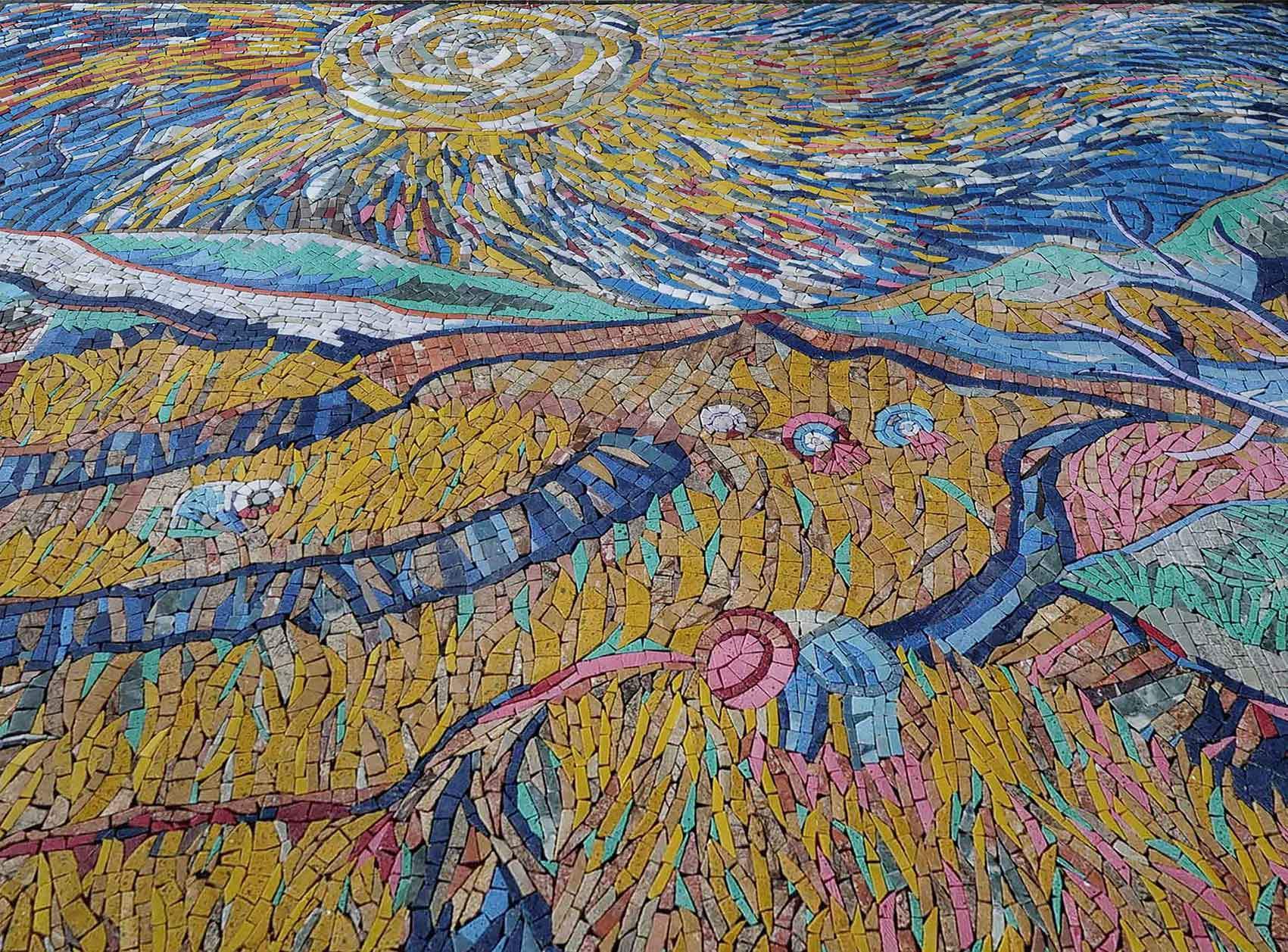 Van Gogh Landscape - Mosaic Art Reproduction - 114cm x 89cm (46'' x 36'')" - Mesh Backing - Image 2