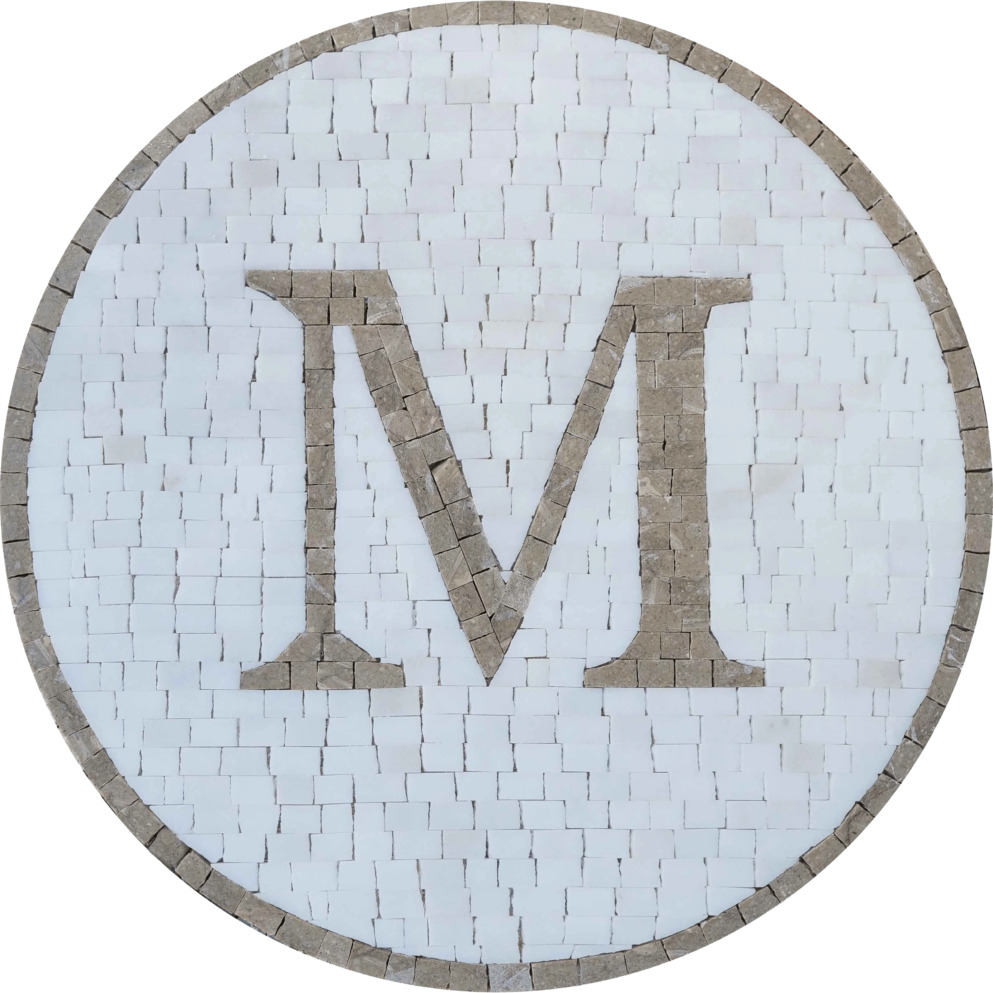 Initial - Marble Abstract Mosaic - Mesh Backing