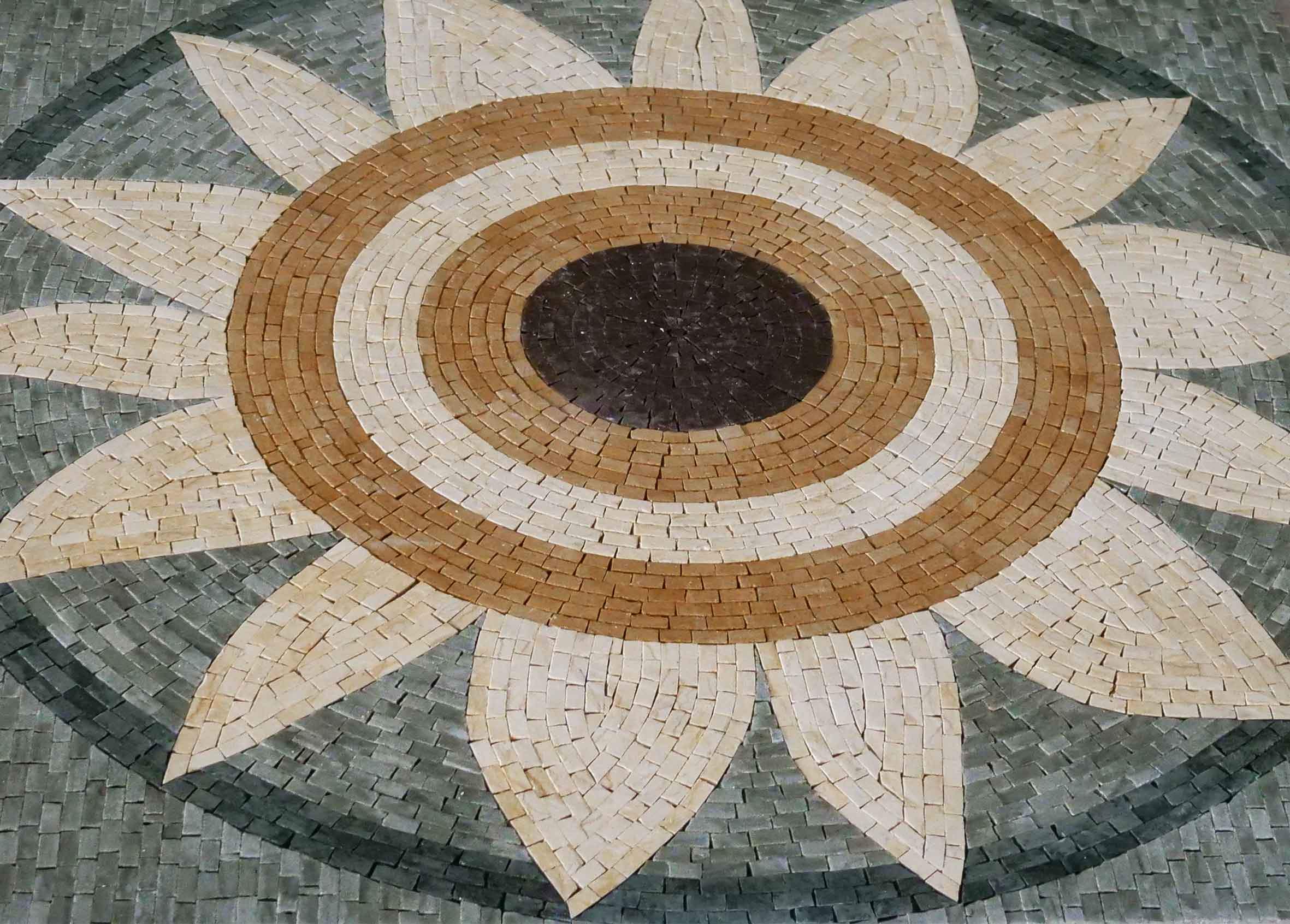 Floral Art Design - Mosaic Tile Artwork Sunflower - Mesh Backing - Image 2