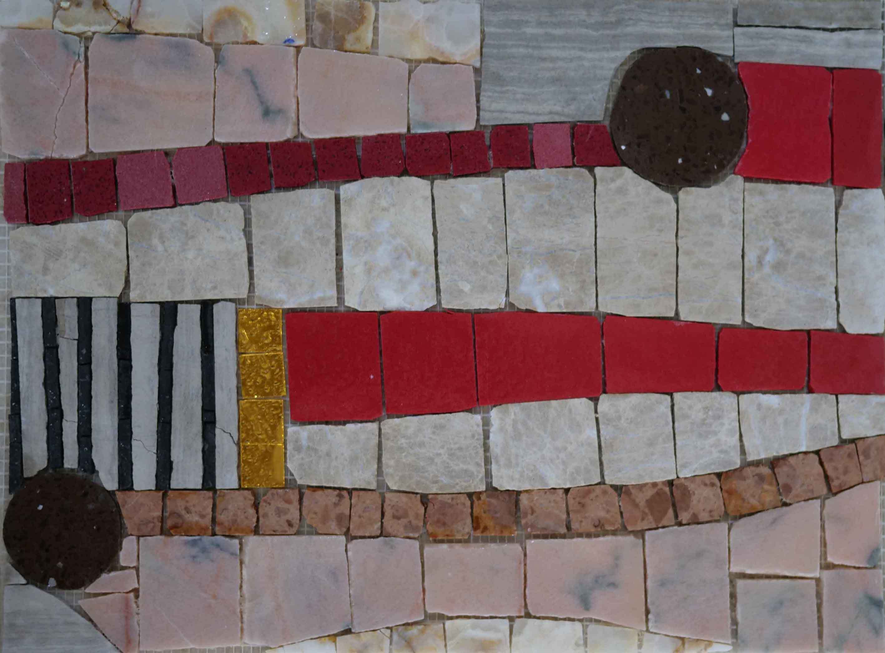 Geometric Shapes - Mosaic Pool Designs Abstract - Mesh Backing
