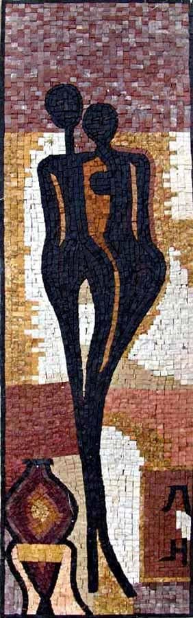 Geometric Figures - Marble Mosaic Modern Art - Mesh Backing