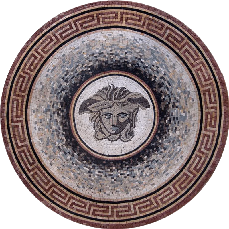 Medusa Head Geometric - Marble Mosaic - Mesh Backing