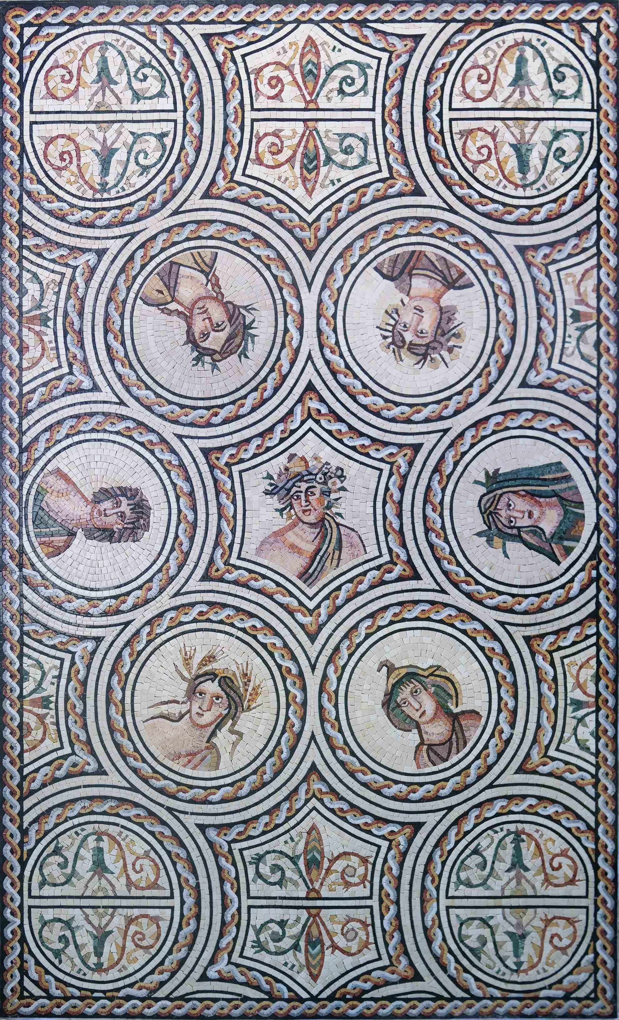 Mosaic Rug - Medallion Ancient Figures