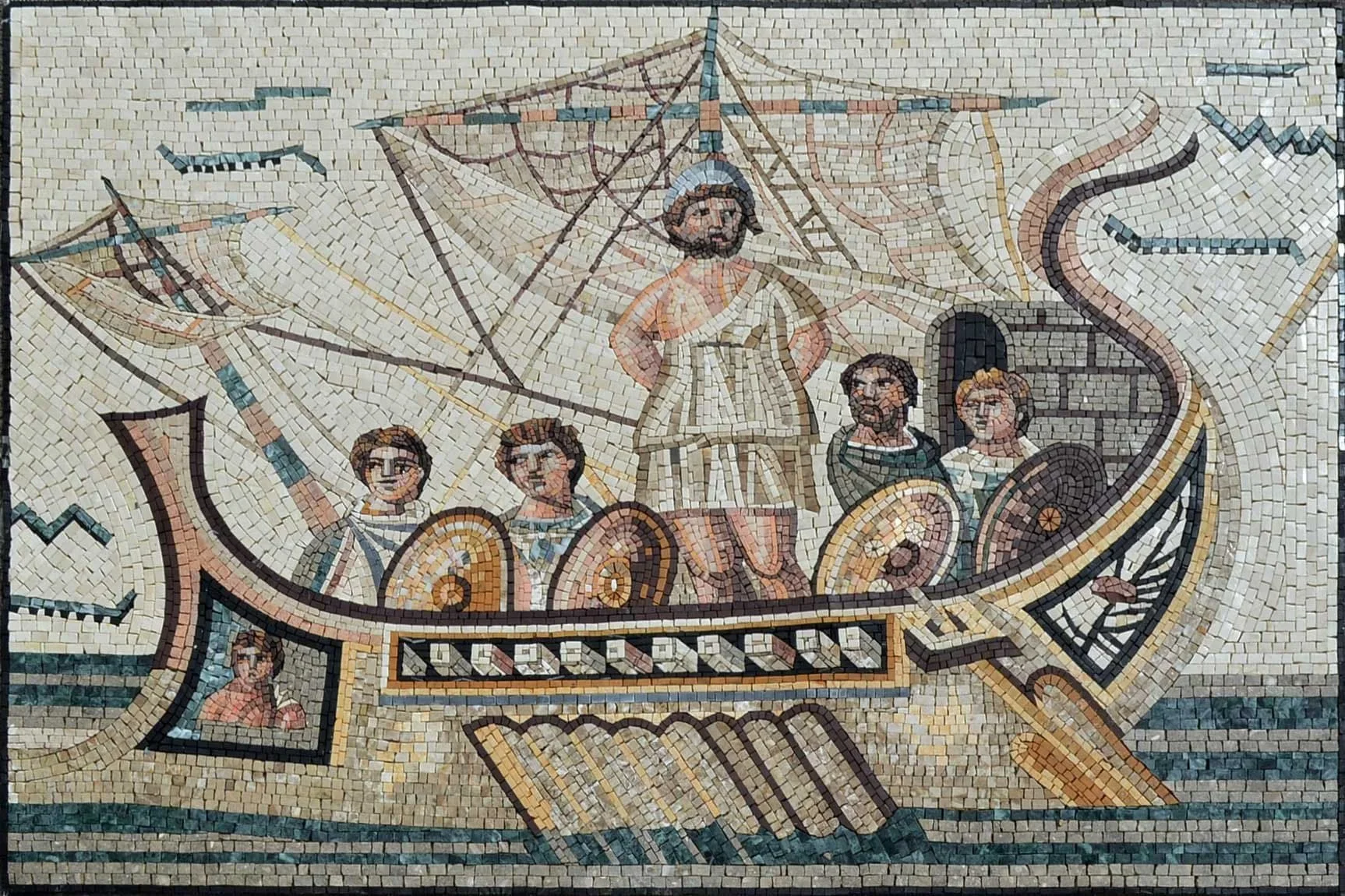 Ulysses Sirens - Marble Mosaic Roman - Mesh Backing - Image 2