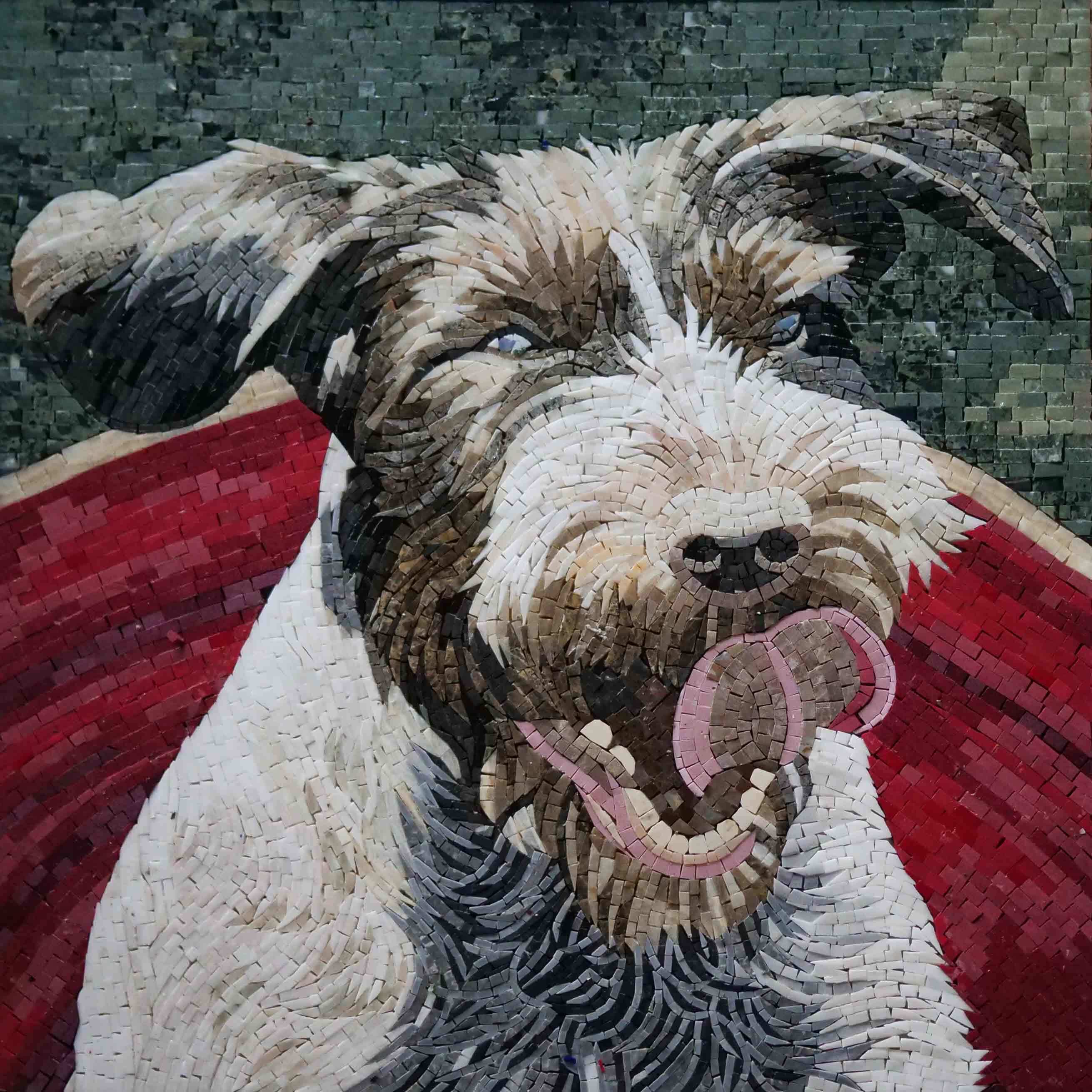 Dog Portrait - Backsplash Mosaic Tile Designs Animal Design - Mesh Backing