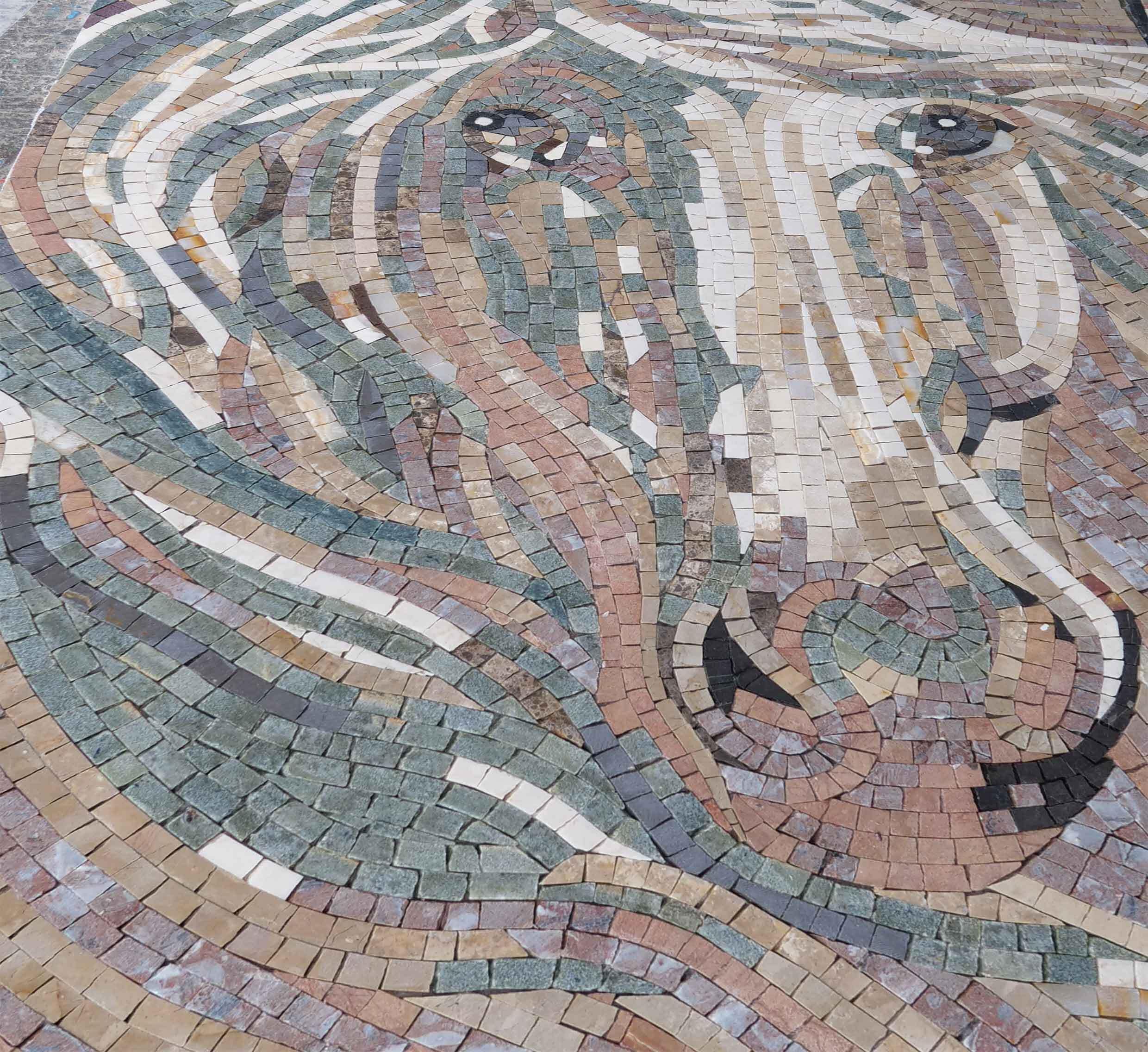 Horse Portrait - Animal Mosaic | Luxury Handcrafted Natural Stone Art - Image 2