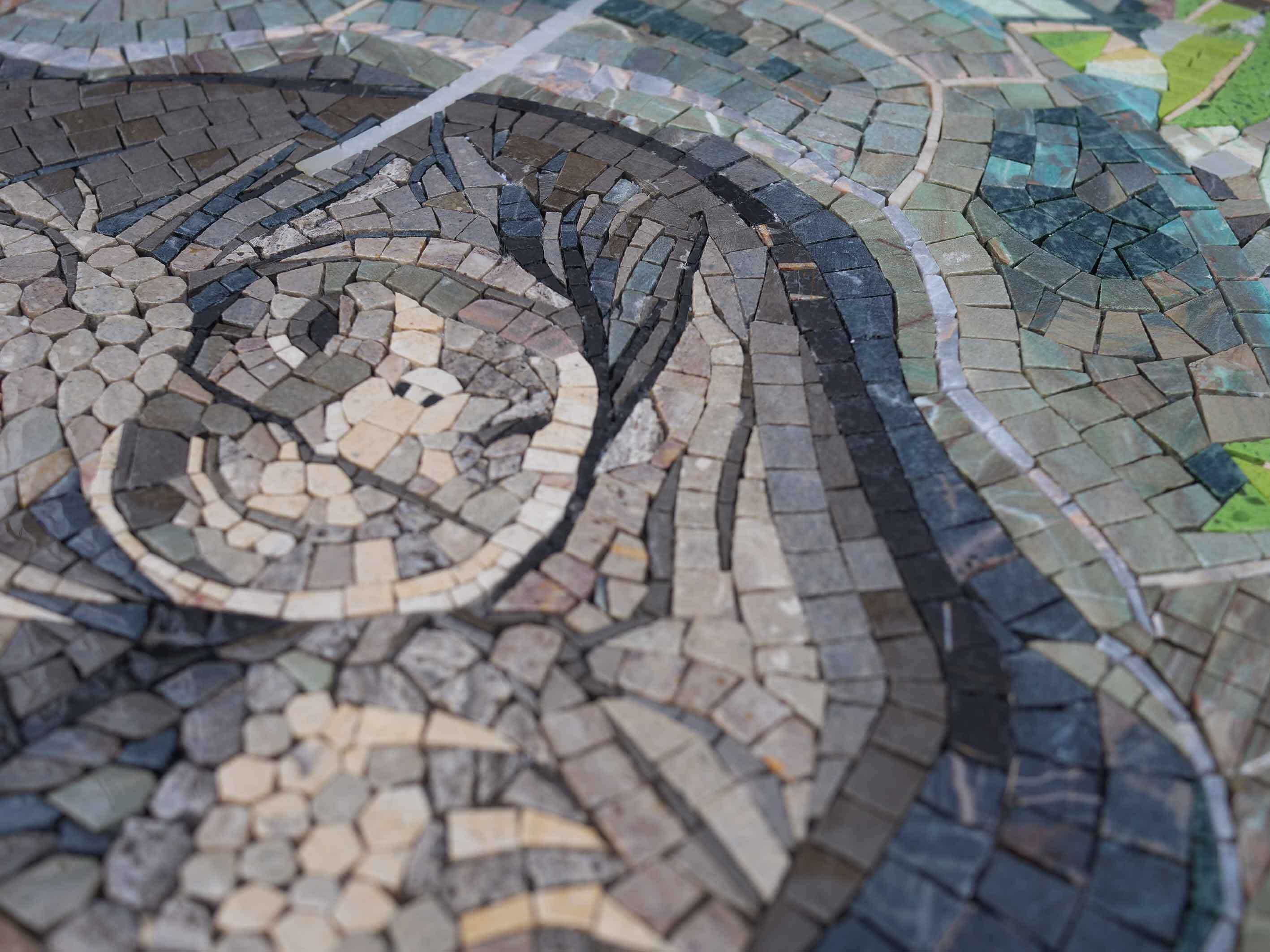 Turtle Adventure Art - Tiger Mosaic - Mesh Backing - Image 2