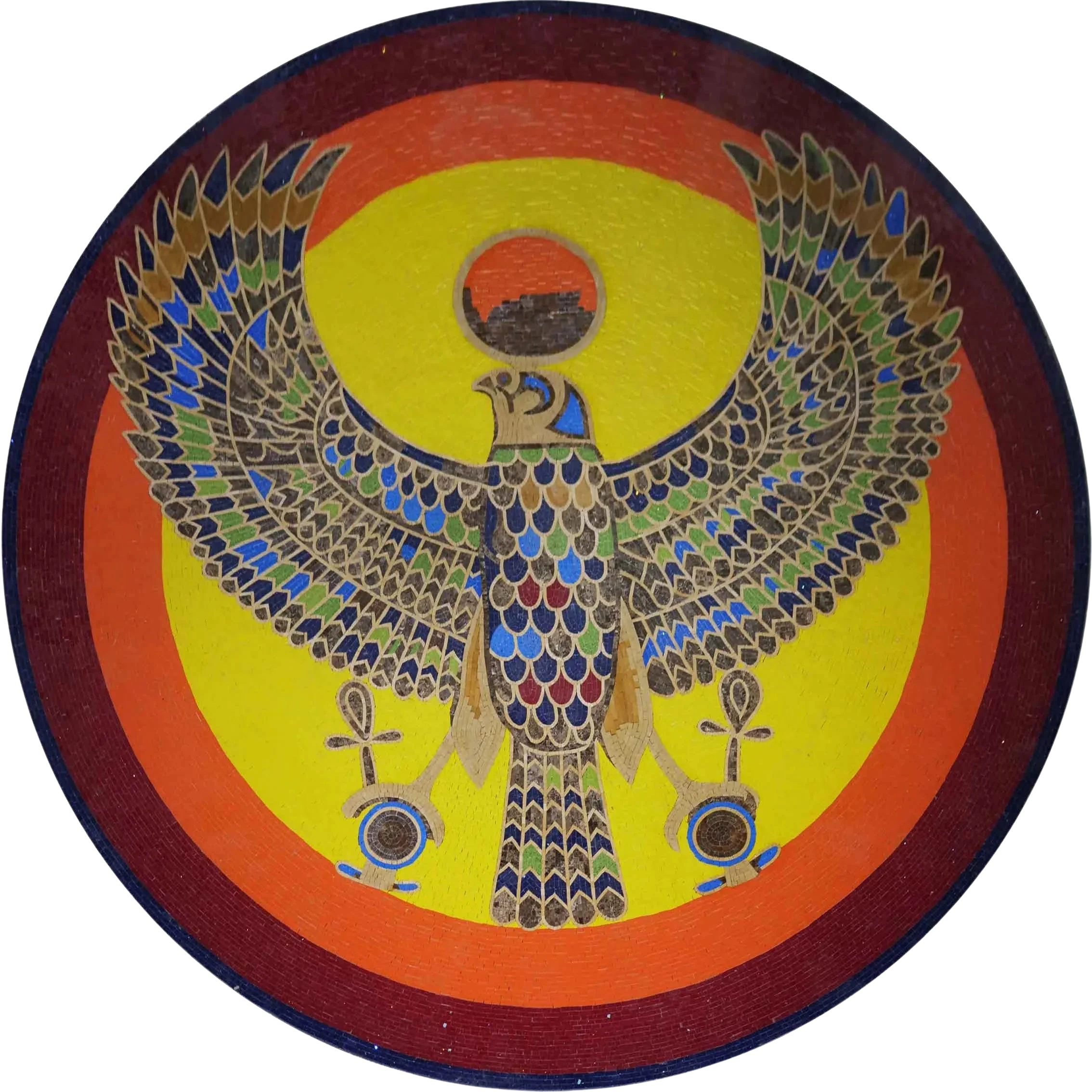 Horus Falcon Motif - Mosaic Tile Designs Art - Mesh Backing