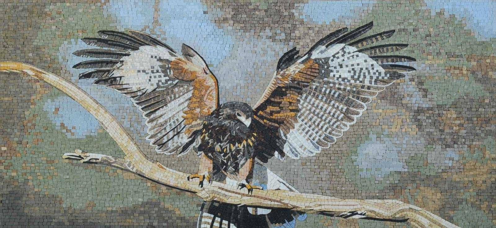 Majestic Eagle Spread - Marble Mosaic Luxury Handcrafted Natural Stone Art - Mesh Backing