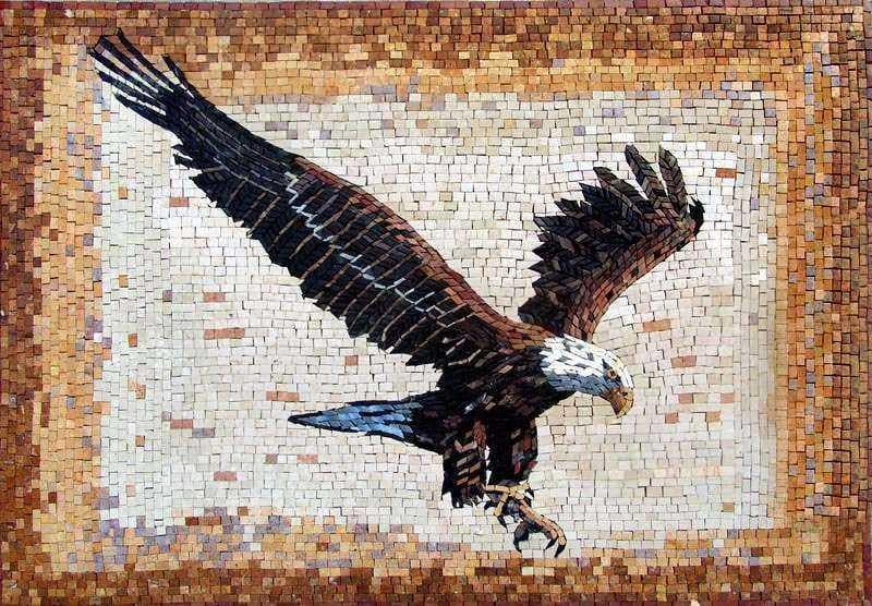 Eagle Flight - Marble Mosaic Art - Mesh Backing