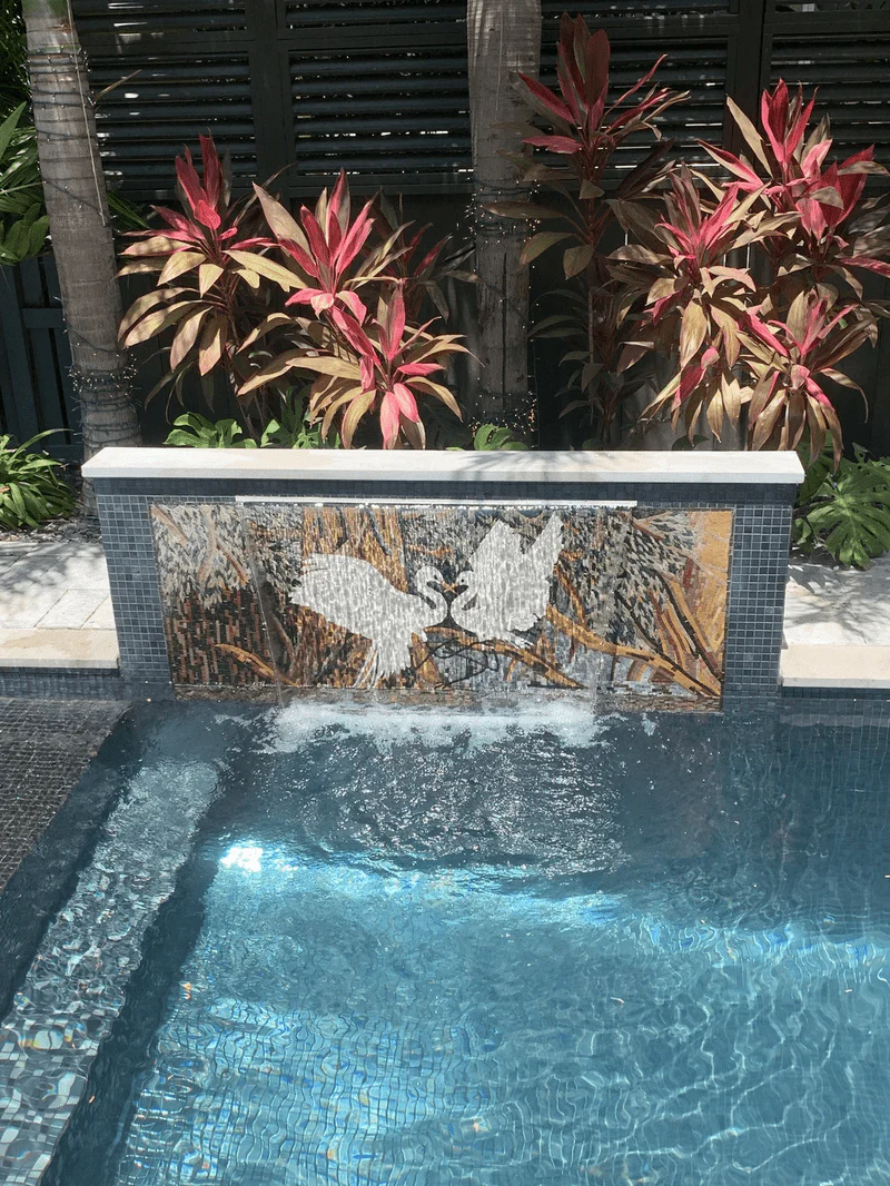 Mosaic Wall Art - Romantic Herons | Luxury Handcrafted Decor - Image 3