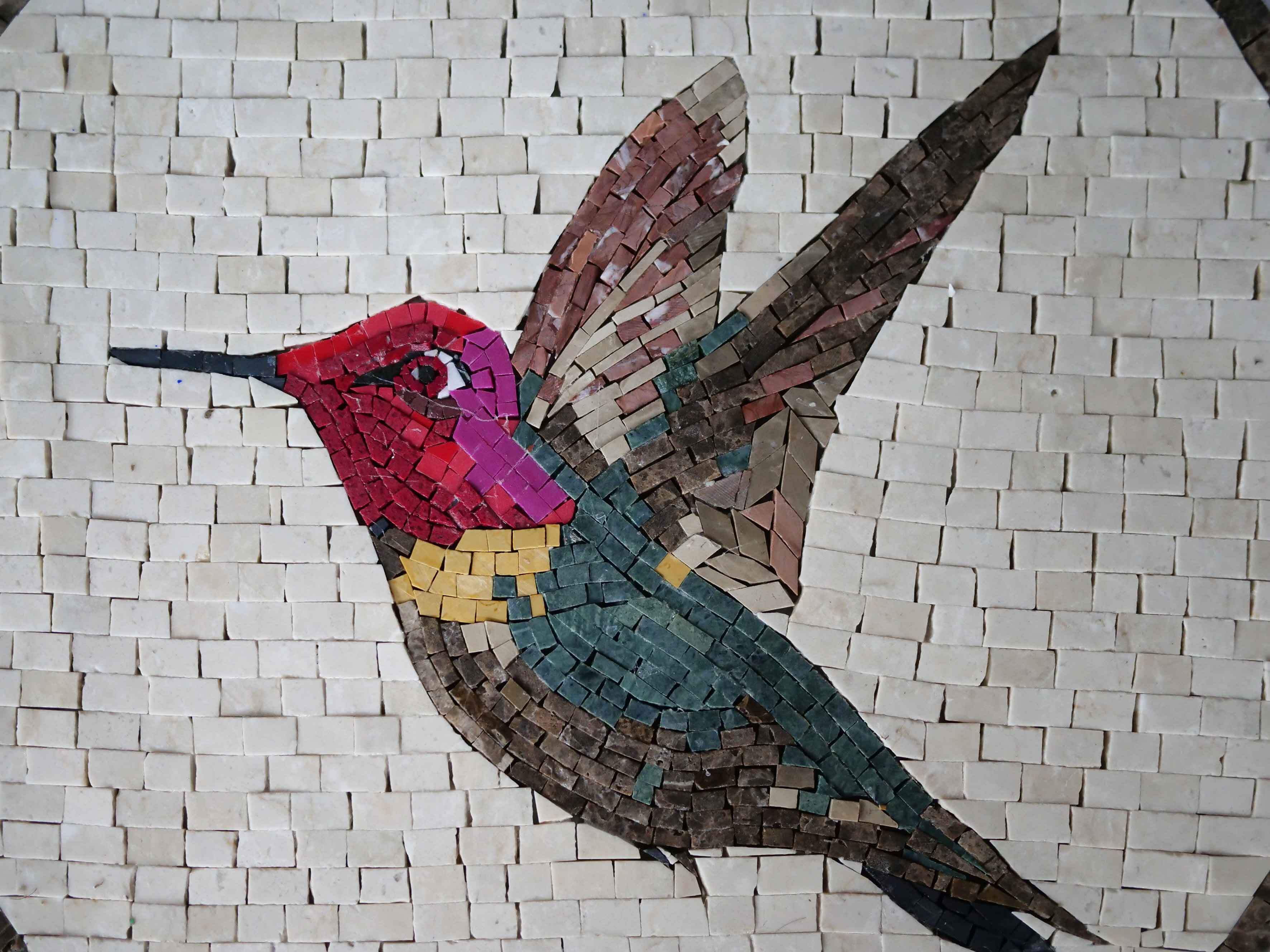 Mosaic Medallion - Hummingbird Mosaic | Luxury Handcrafted Art - Image 2