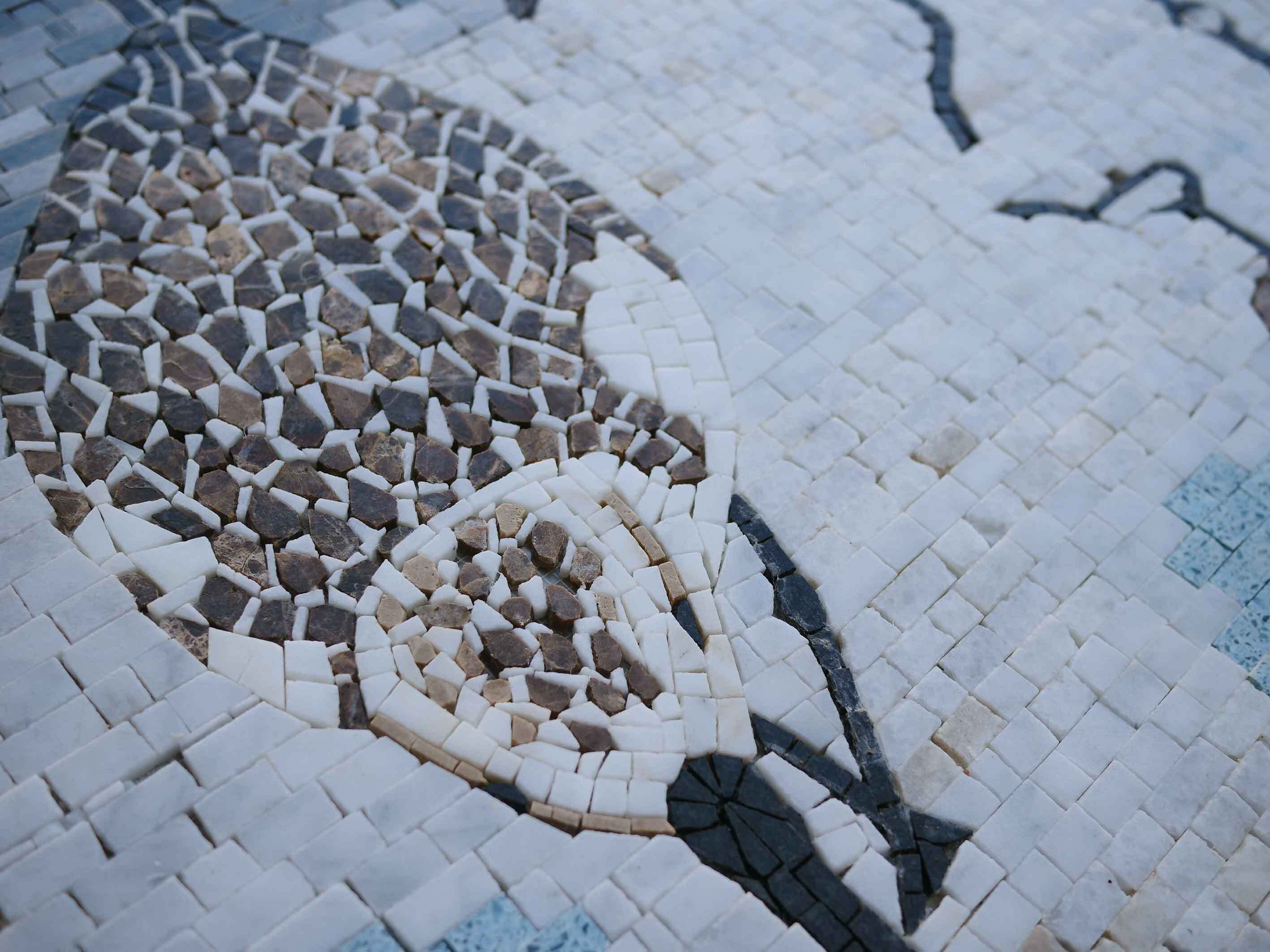 Birds Branch - Marble Tile Patterns Mosaic Wall Art - Mesh Backing - Image 2