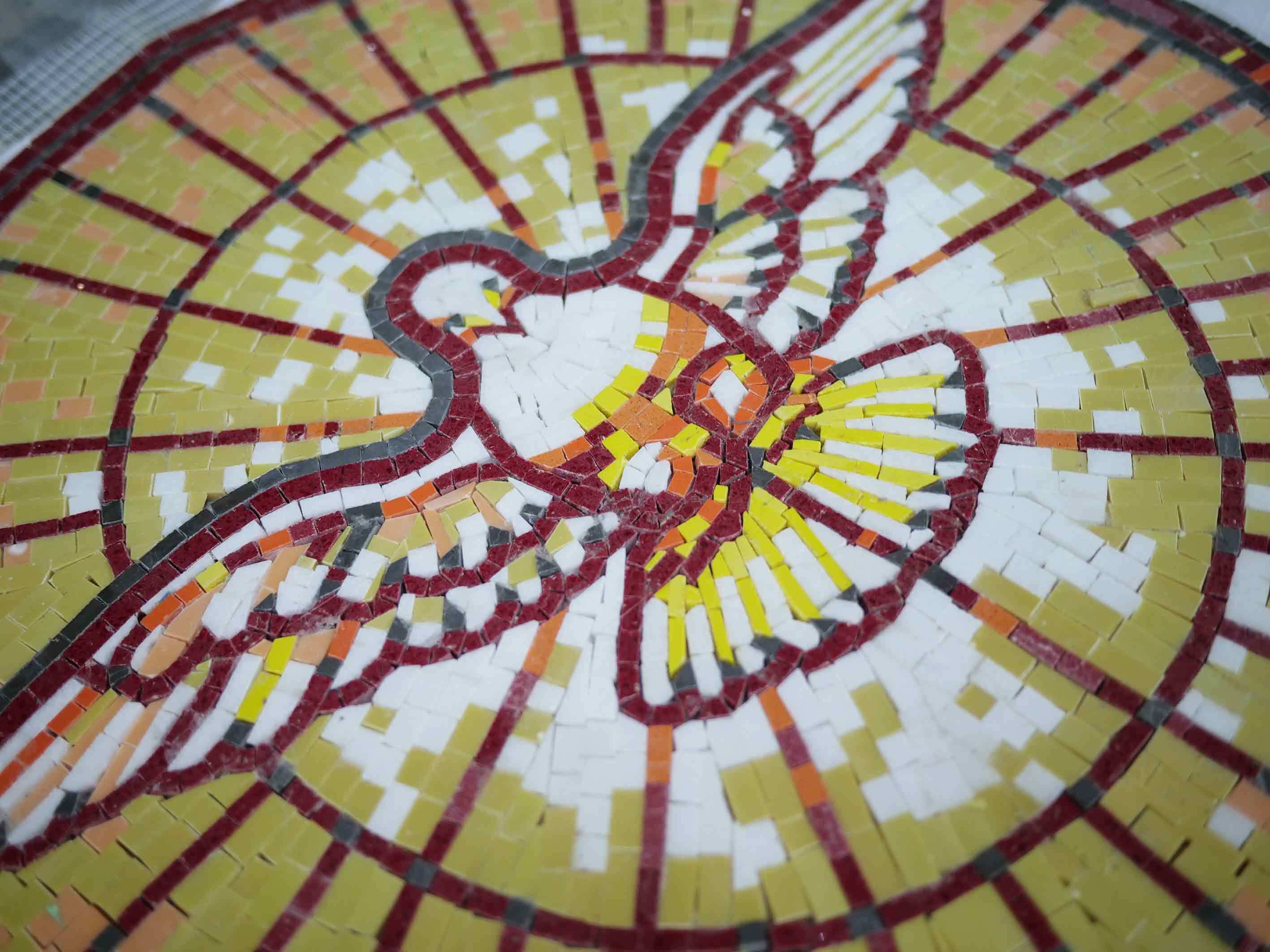 The Dove - Marble Custom Kitchen Backsplash Mosaic Luxury Handcrafted Natural Stone Art - Mesh Backing - Image 2