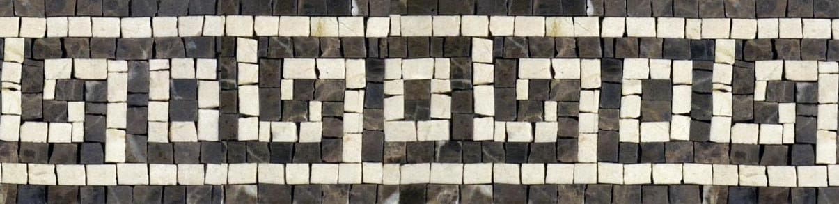 Abstract Geometric Pattern - Marble Mosaic Border Artwork - Mesh Backing
