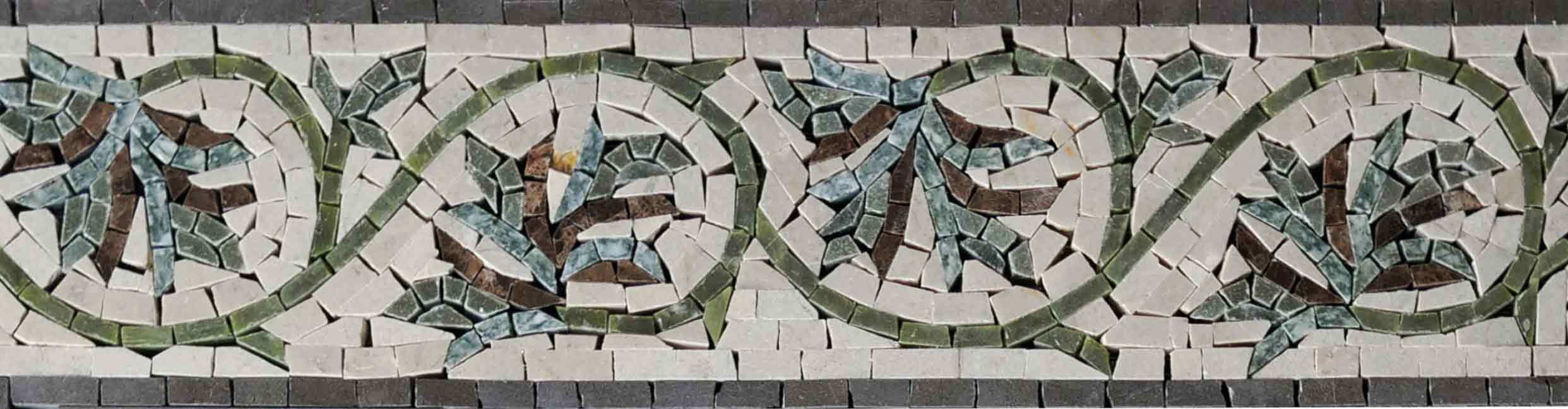 Ornate Vine Pattern - Sun Mosaic Border - Mesh Backing