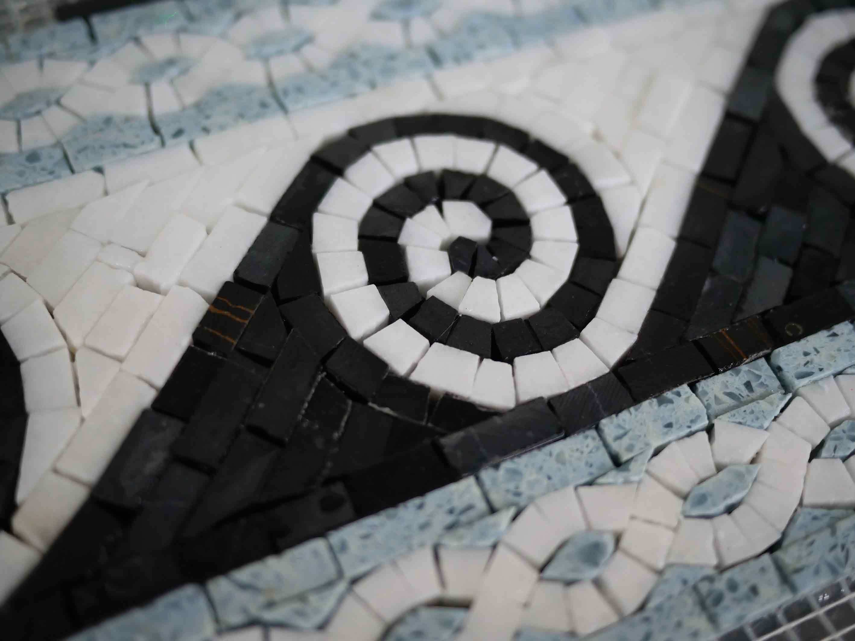 Swirling Wave Geometric - Marble Buy Mosaic Art Mural - Mesh Backing - Image 2