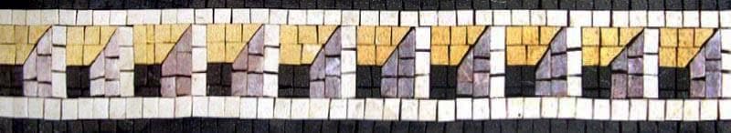 Abstract Cubic Illusion - Marble Mosaic Border Artwork - Mesh Backing