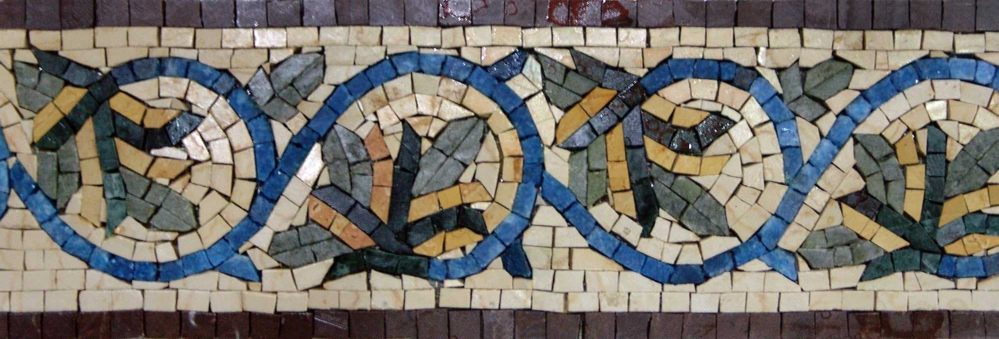 Floral Vine - Marble Mosaic Art Design Luxury Handcrafted Natural Stone - Mesh Backing