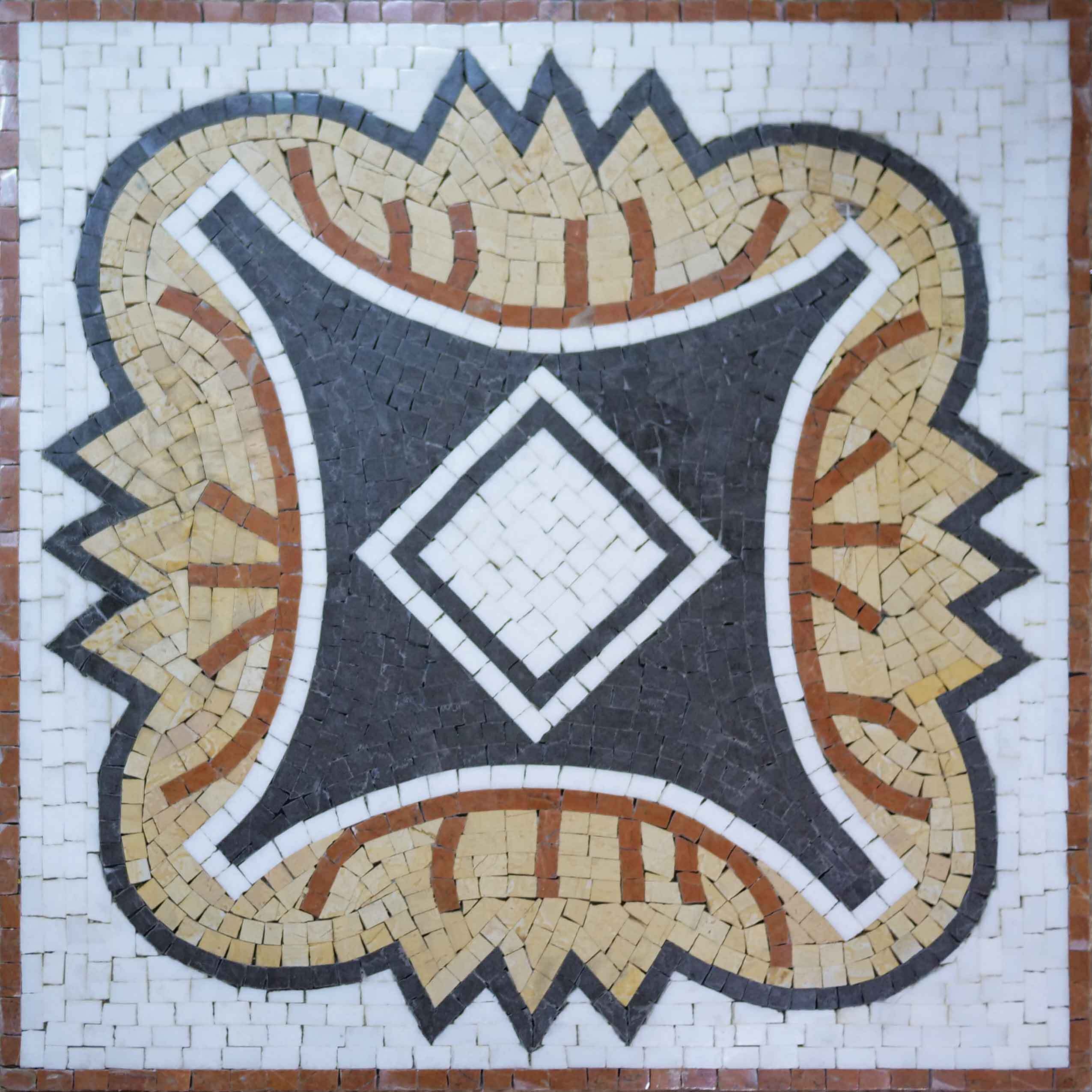 Diamond Lotus Motif - Modern Mosaic Art - Mesh Backing
