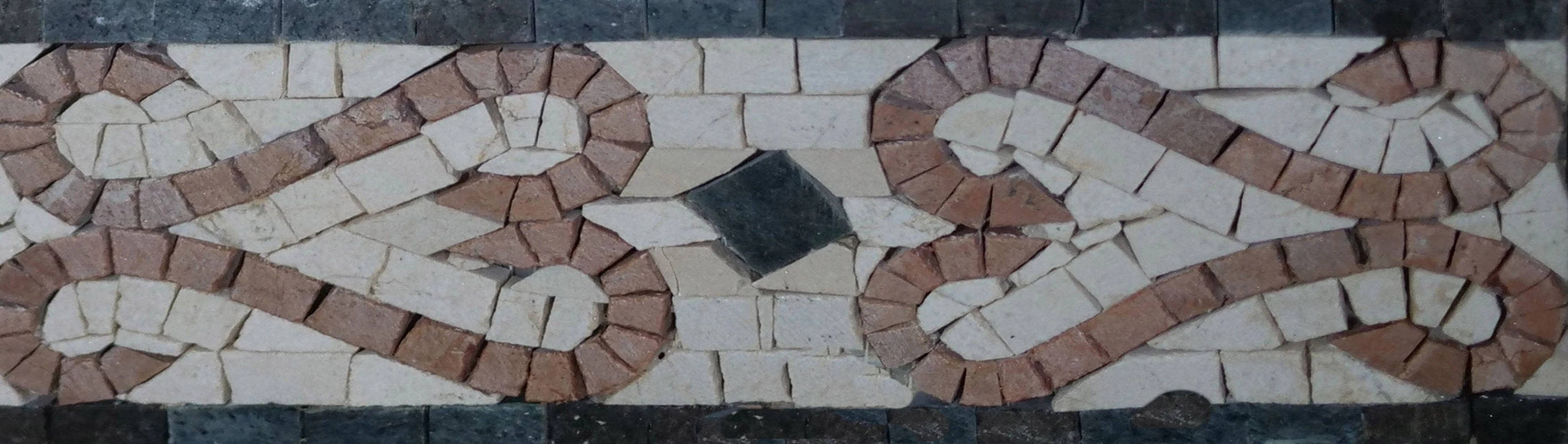 Curly Cues Border Mosaic Tile Art