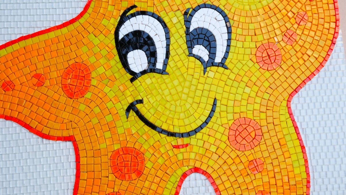 Smiling Starfish - Glass Luxury Home Decor Mosaic Comic - Mesh Backing - Image 2