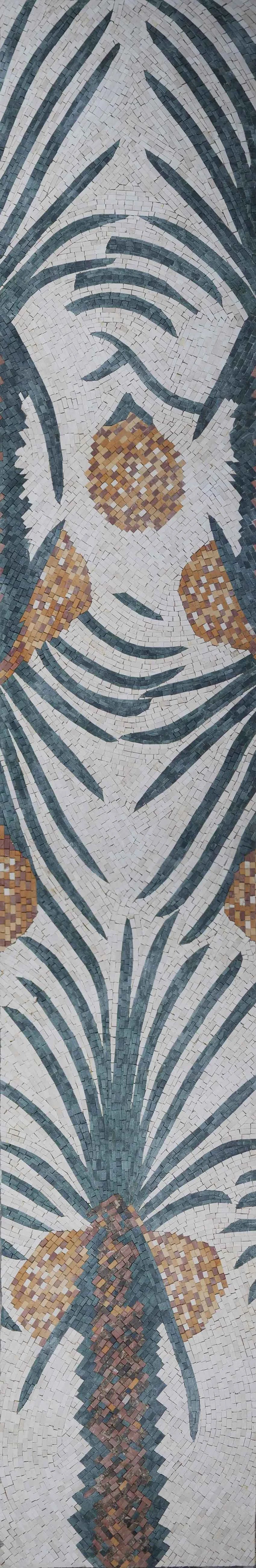 Palm Fronds Pattern - Marble Custom Mosaic Tile Artwork - Mesh Backing