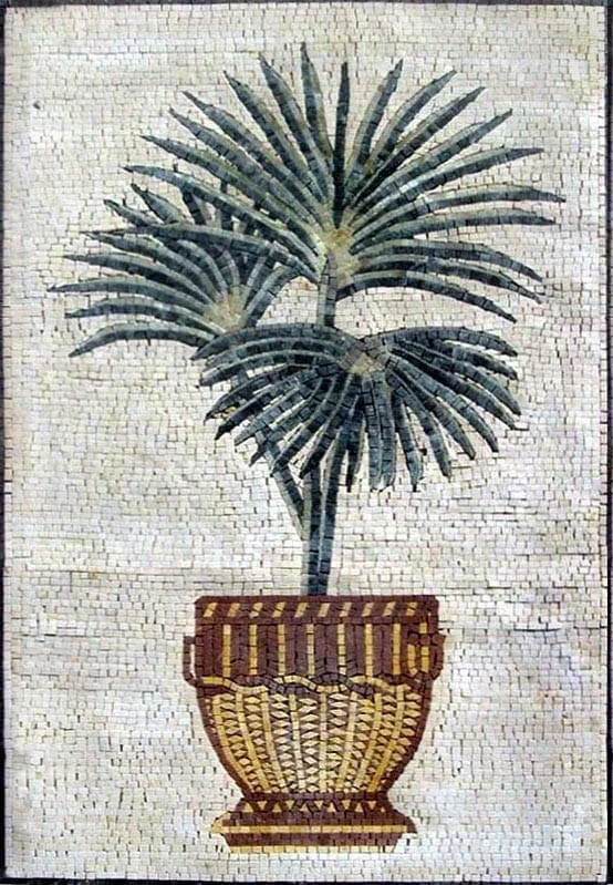 Botanica Plant Artistry - Marble Mosaic Potted Handmade Art - Mesh Backing
