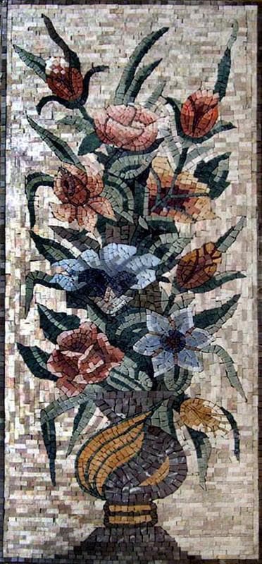 Floral Arrangement - Marble Mosaic Carnation Decor - Mesh Backing