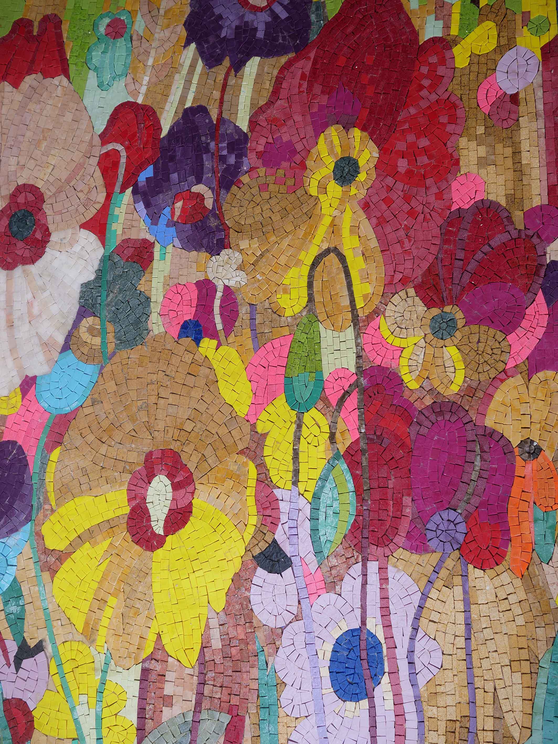 Floral Garden - Custom Kitchen Backsplash Mosaic Colorful Flower Art - Mesh Backing - Image 2