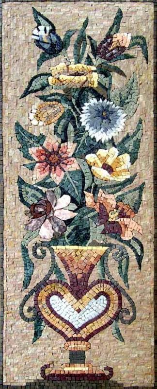 Floral Arrangement - Marble Mosaic Flower - Mesh Backing