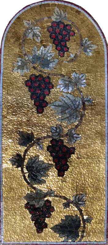 Art Grape Vine - Marble Mosaic Kitchen Backsplash - Mesh Backing