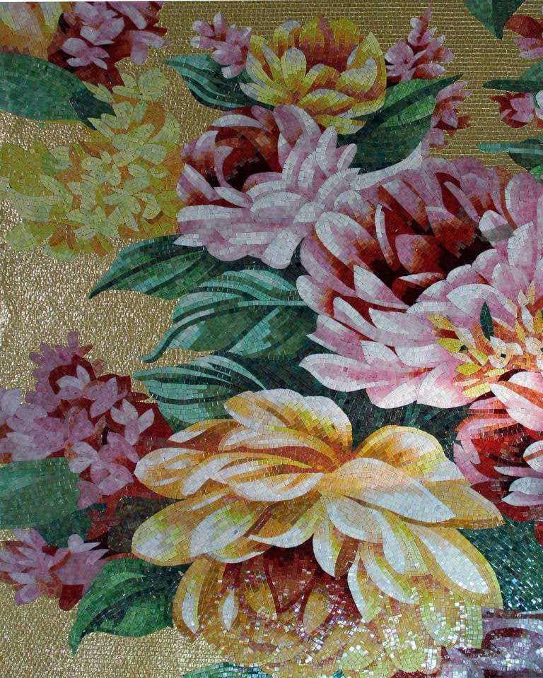 Enriched Blooms Art - Glass Mosaic Floral Ideas Pastel - Mesh Backing