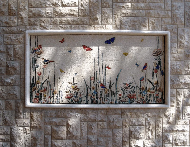 Enchanting Butterfly Garden - Marble Mosaic Designs Flowery Fairy - Mesh Backing