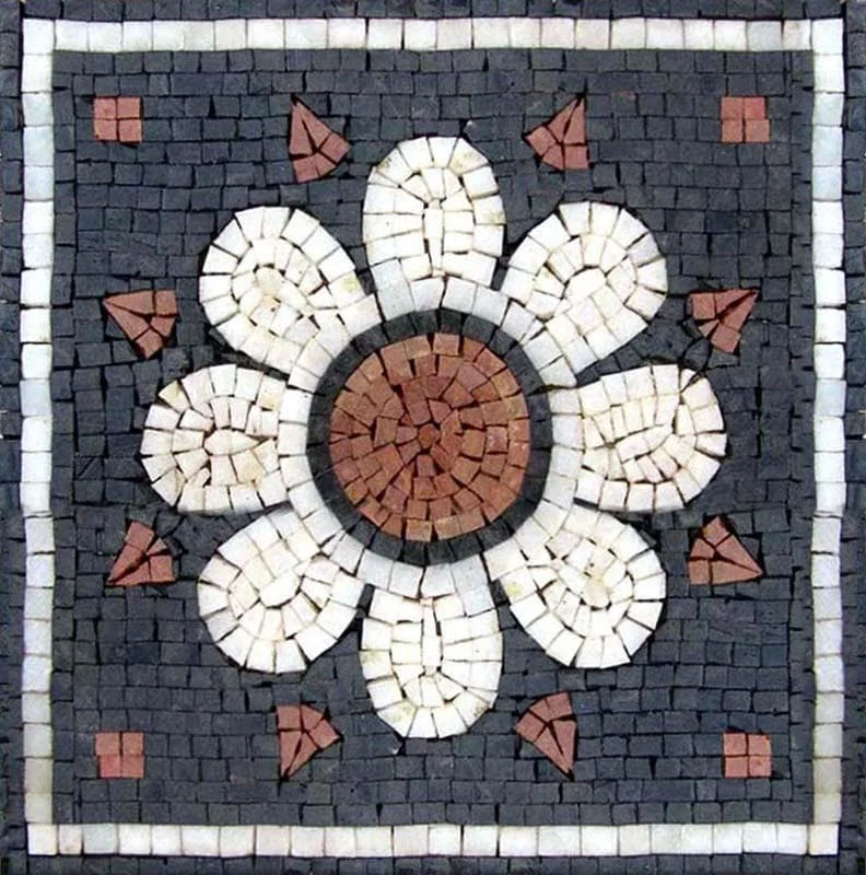Floral Centerpiece - Smalti Mosaic Art Designs - Mesh Backing