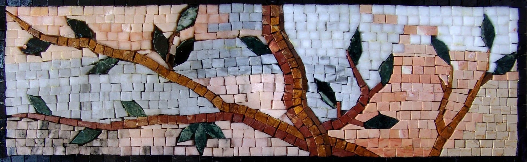 Enchanting Tree Branch - Marble Mosaic Mural Art - Mesh Backing