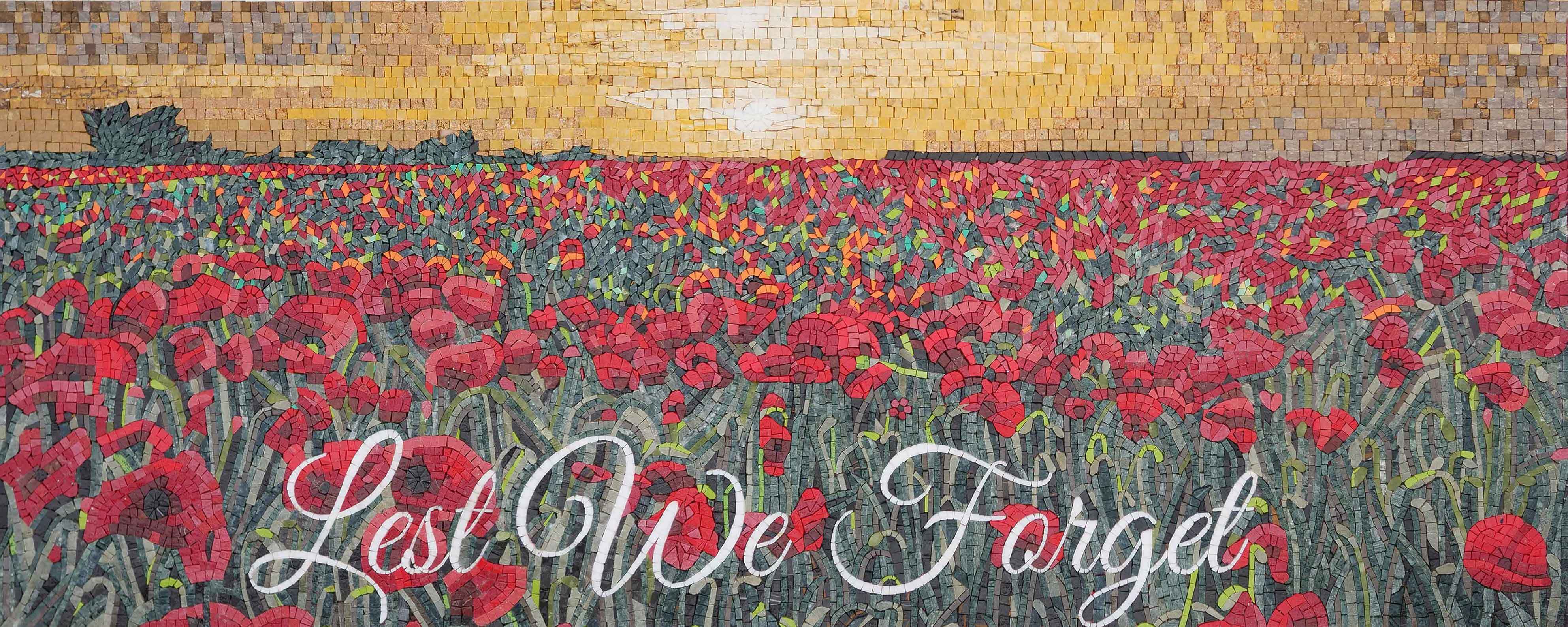 Floral Field - Home Renovations Ideas Mosaic Tulip Luxury Handcrafted Natural Stone Art - Mesh Backing